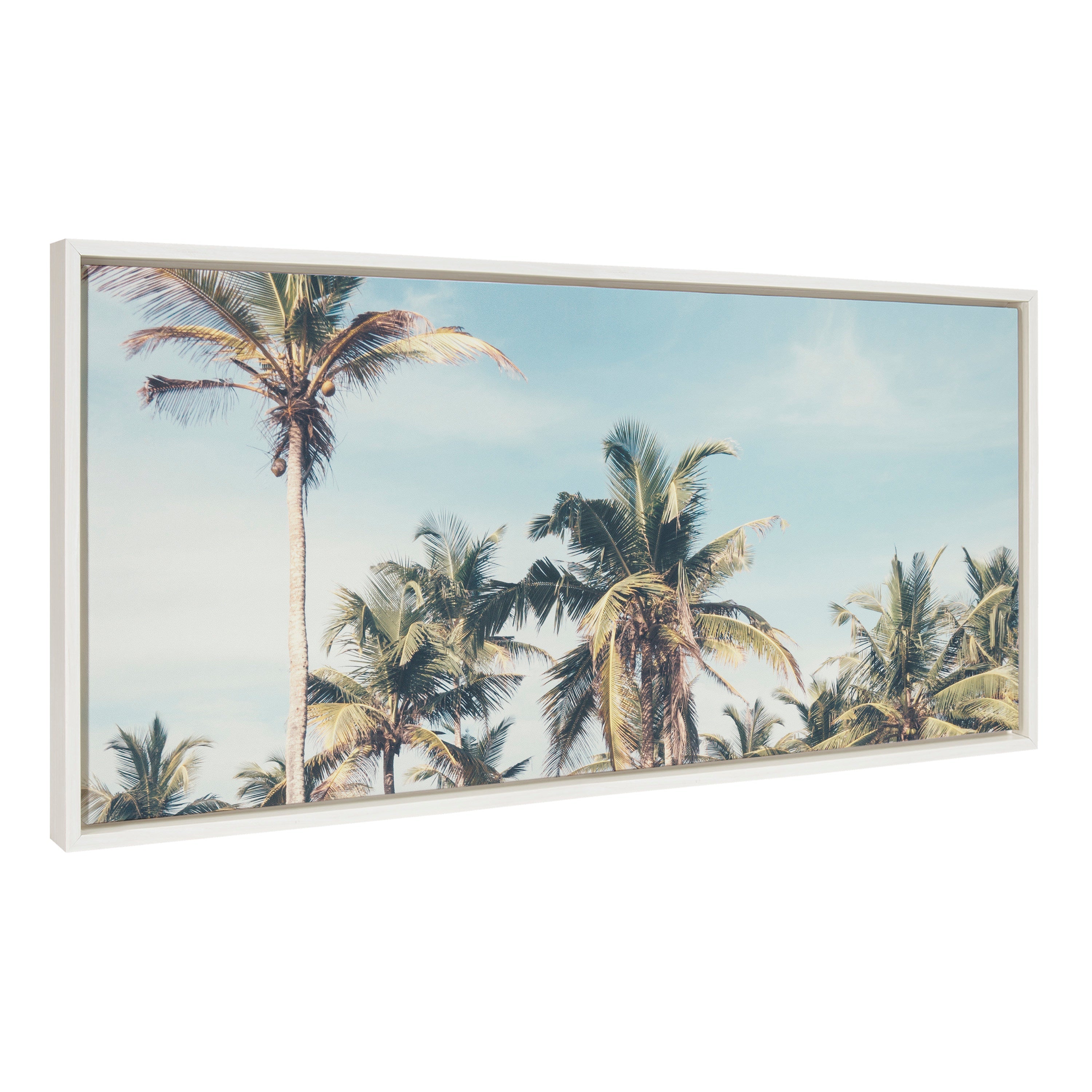 Sylvie Coastal Coconut Palm Tree Beach Framed Canvas by kateandlaurel - product image 7 for Resin Society