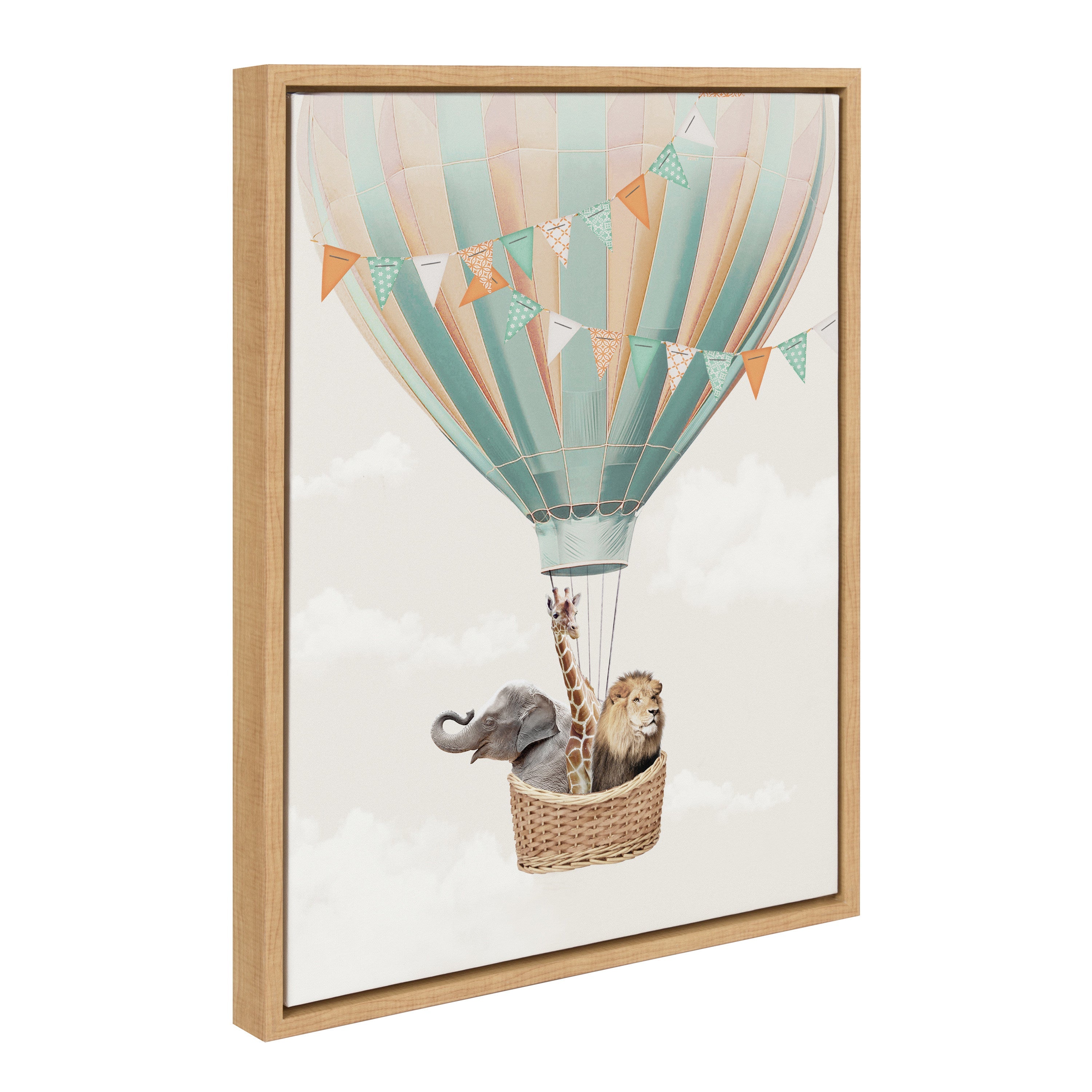 Sylvie Hot Air Balloon Travel Framed Canvas by July Art Prints
