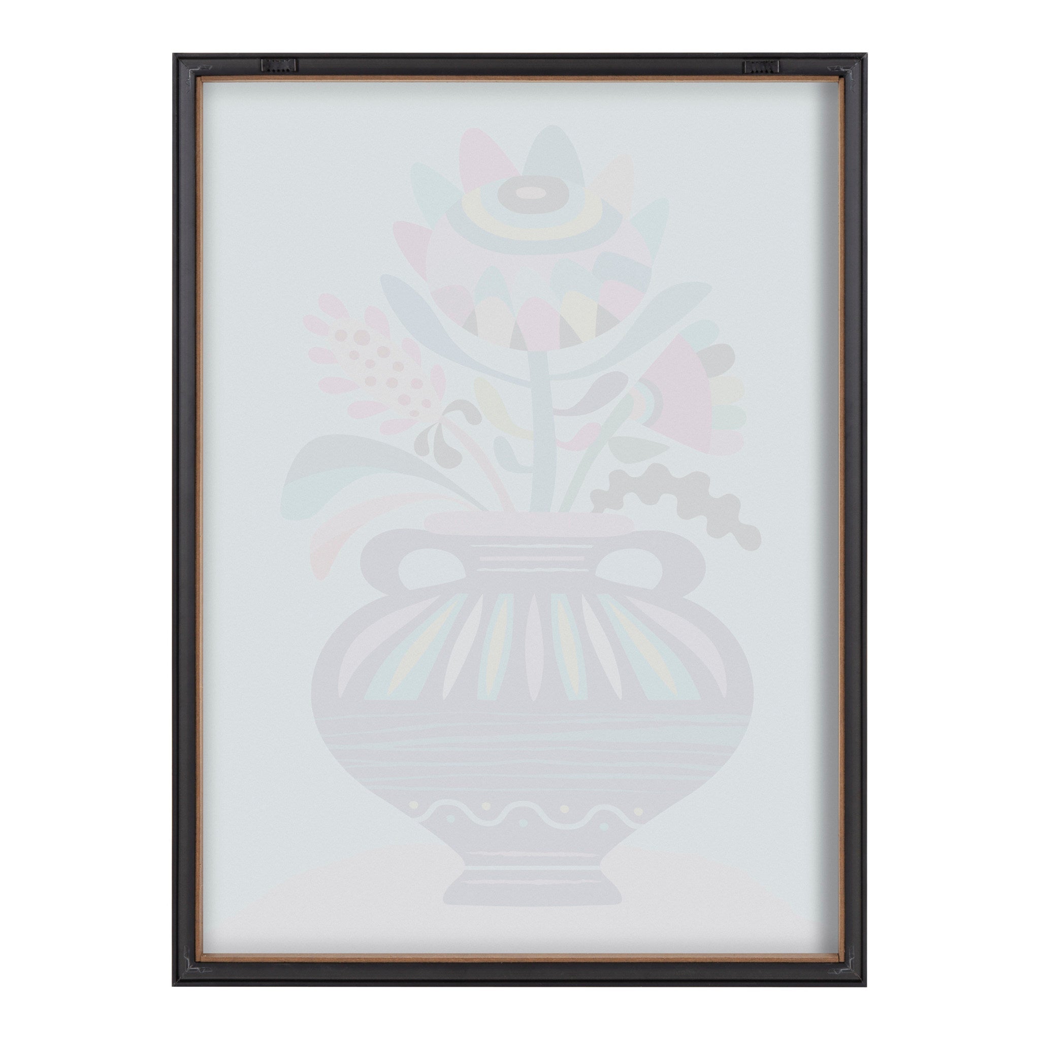 Blake Mid Century Modern Whimsical Floral Framed Printed Art by Rachel Lee