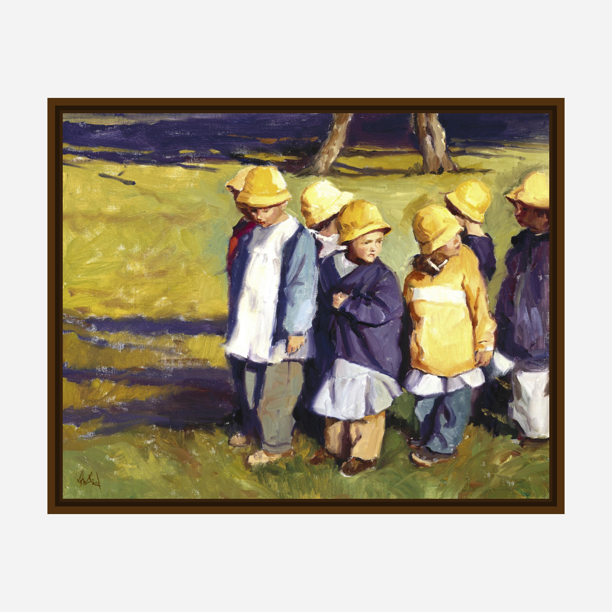 Yellow Rain Hats Artist Enhanced Canvas Print by John Beard Collection - product image 7 for Resin Society