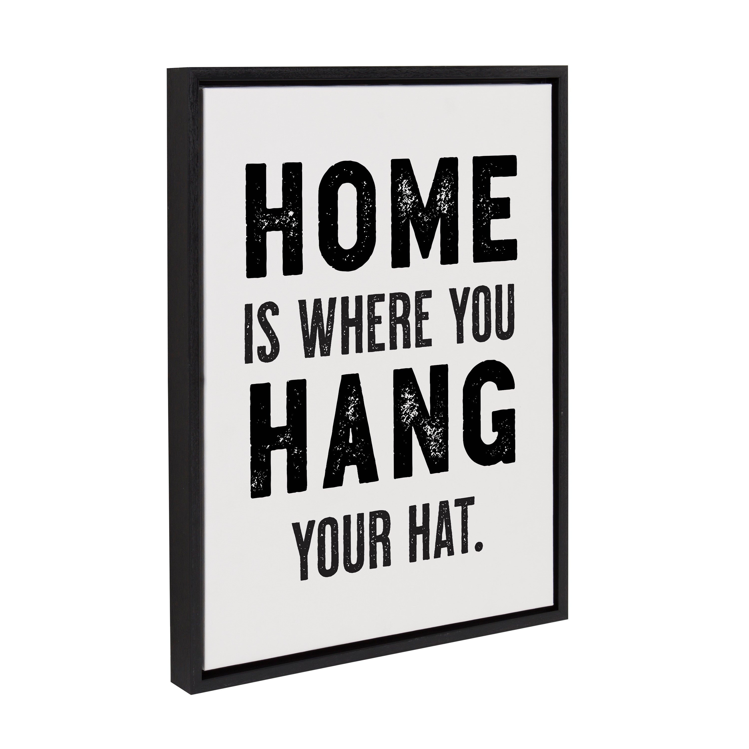 Sylvie Home Hat framed canvas art by The Whiskey Ginger showing typography art with a welcoming message in a lightweight frame