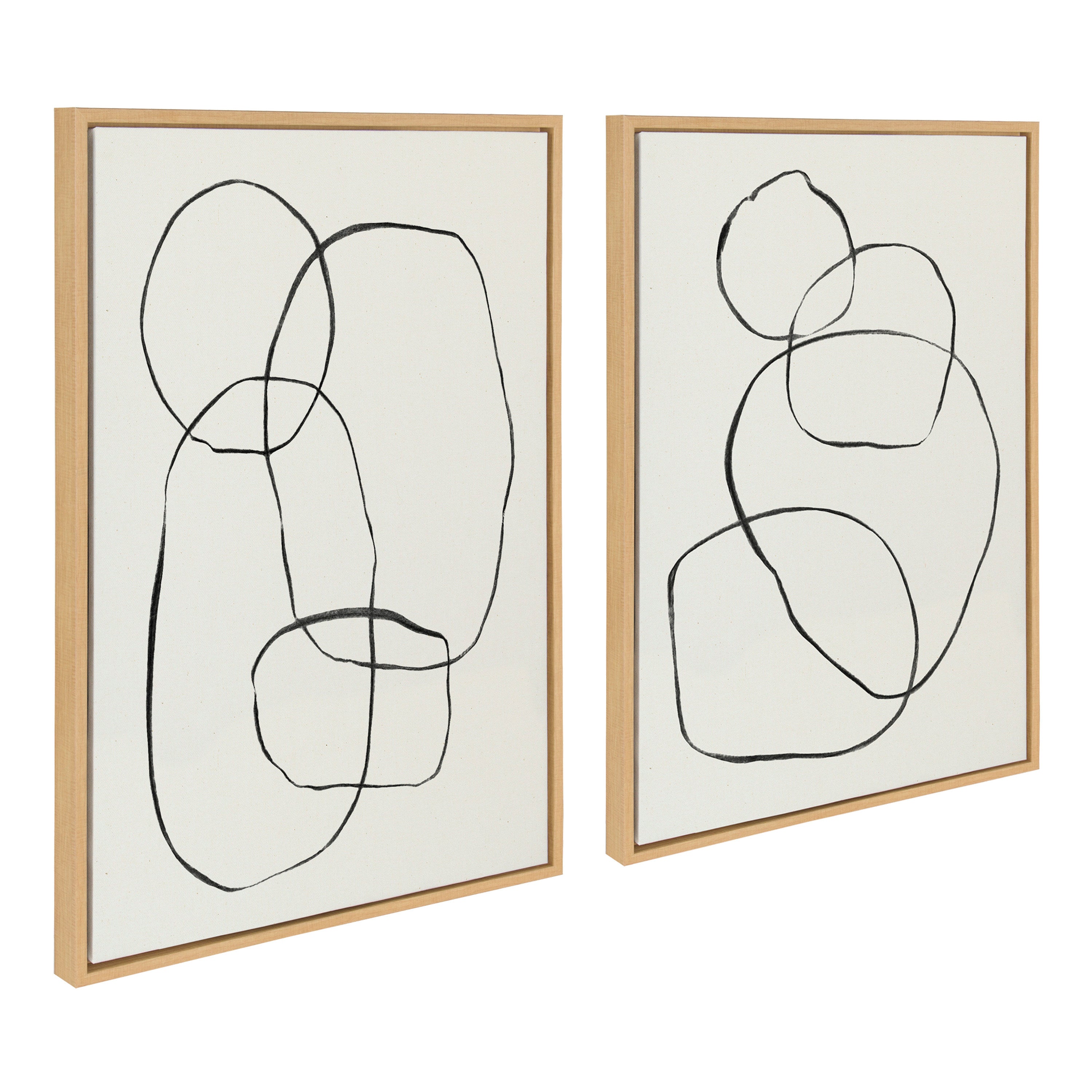 Sylvie Going in Circles Framed Textured Canvas Set