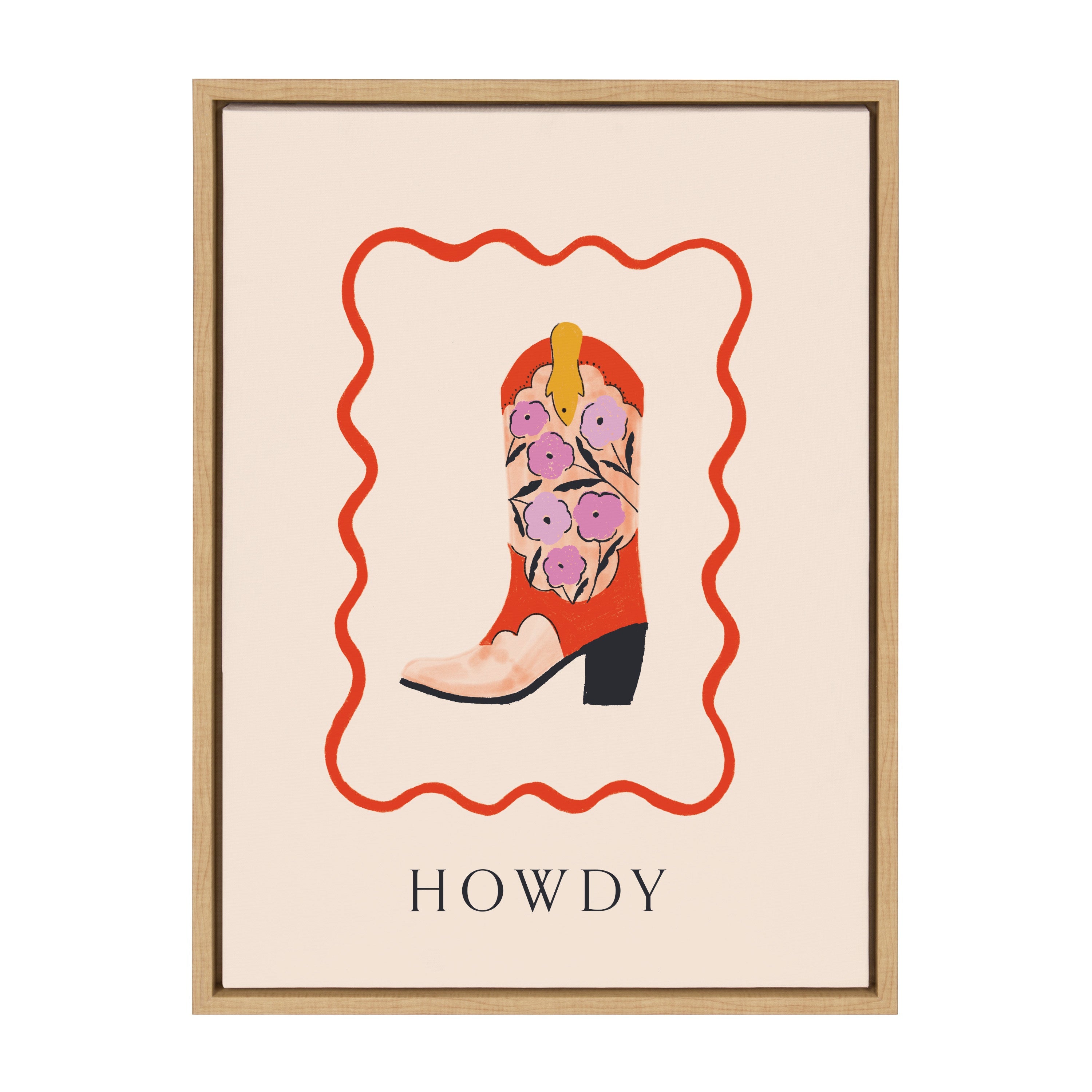 Sylvie Howdy Framed Canvas by Duchess Plum