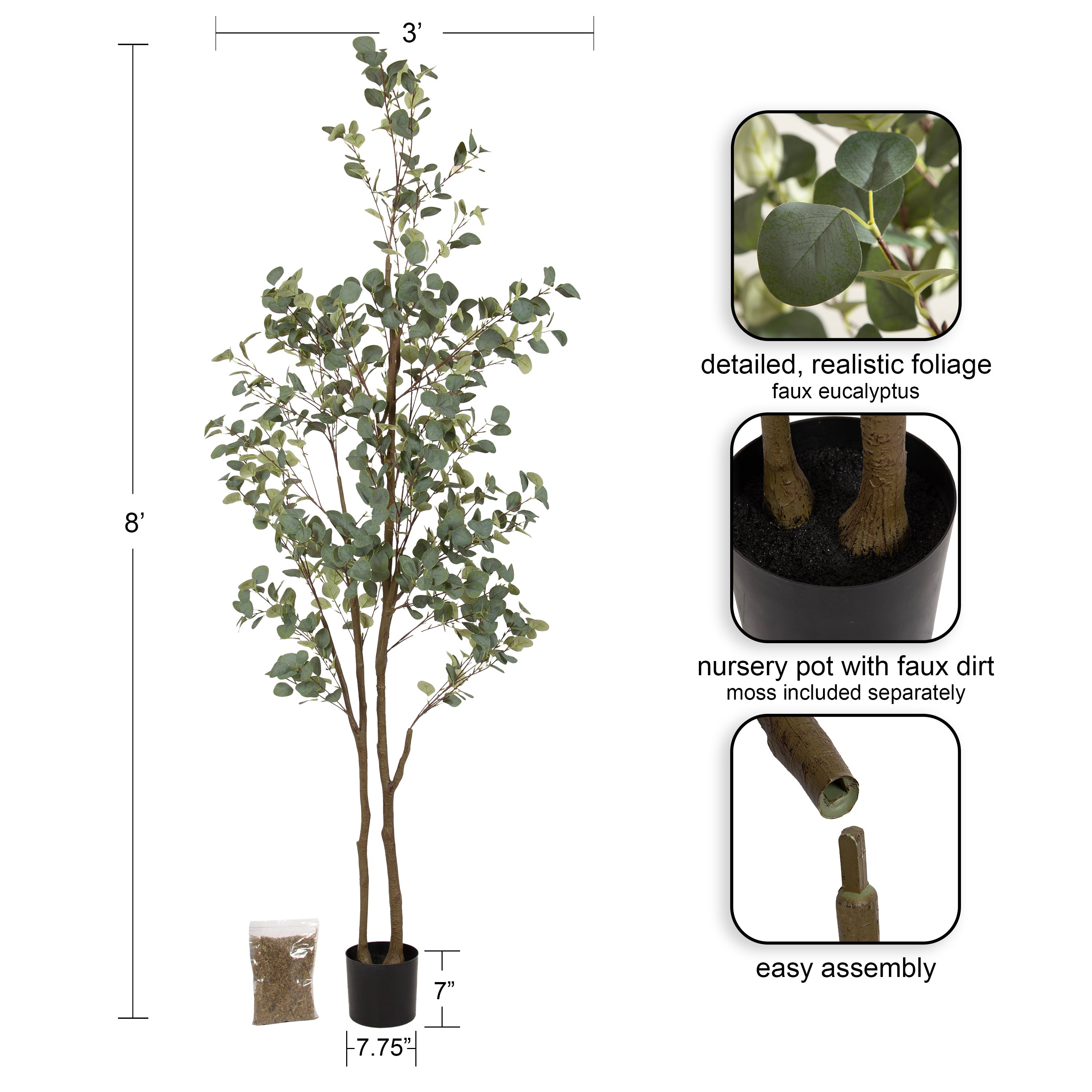 Eudora Faux Eucalyptus Tree - Kate and Laurel