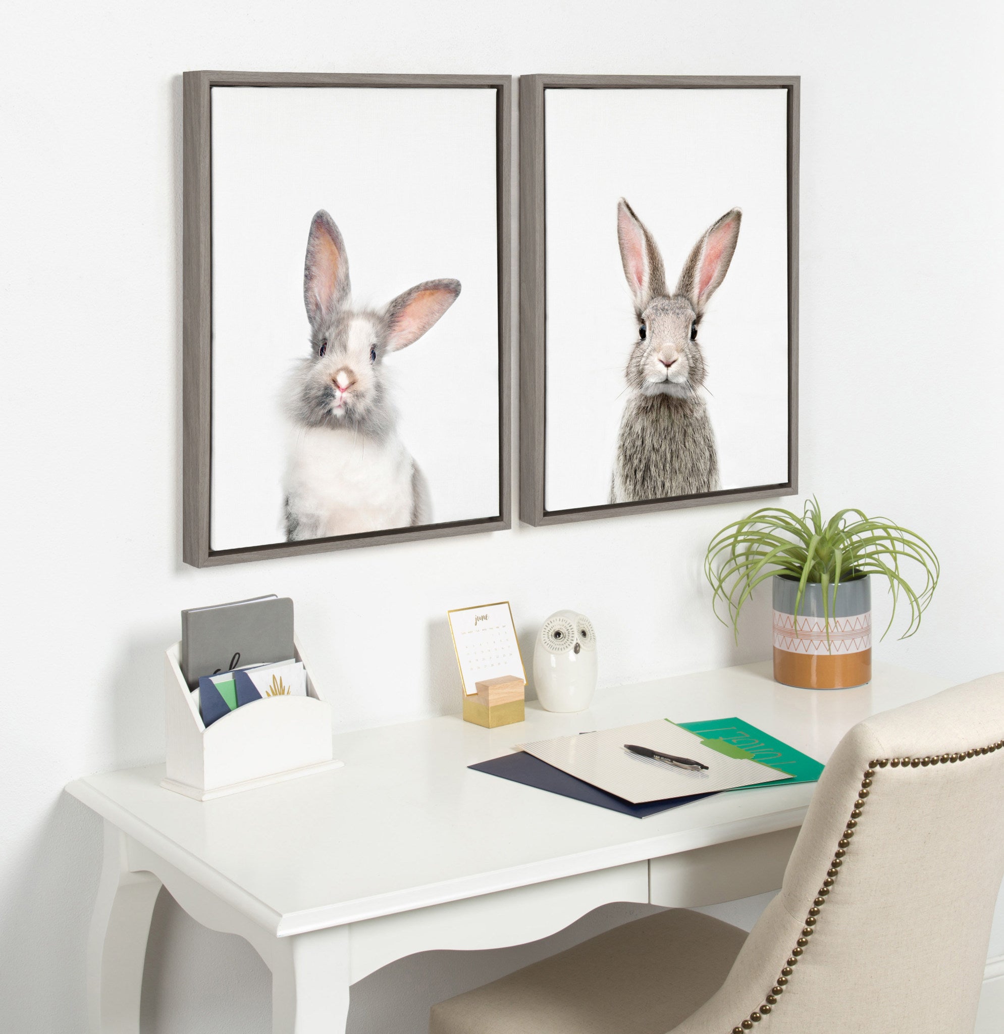 Sylvie Animal Studio Cute Male Rabbit Framed Canvas by kateandlaurel - product image 7 for Resin Society