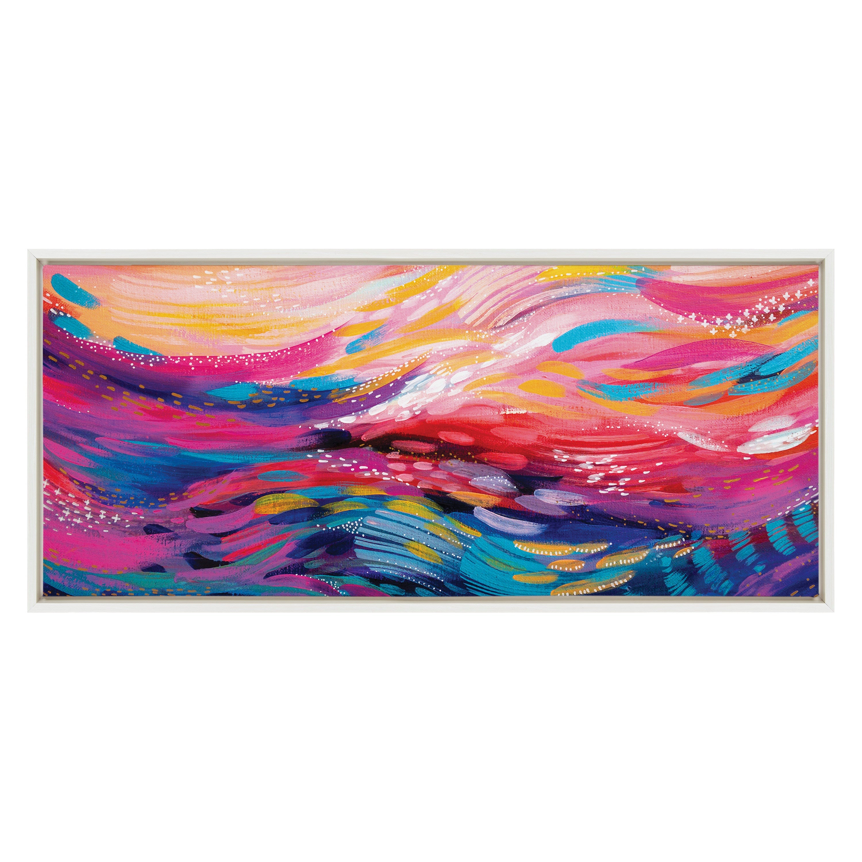 Sylvie Brush Strokes 90 Framed Canvas by kateandlaurel - product image 8 for Resin Society