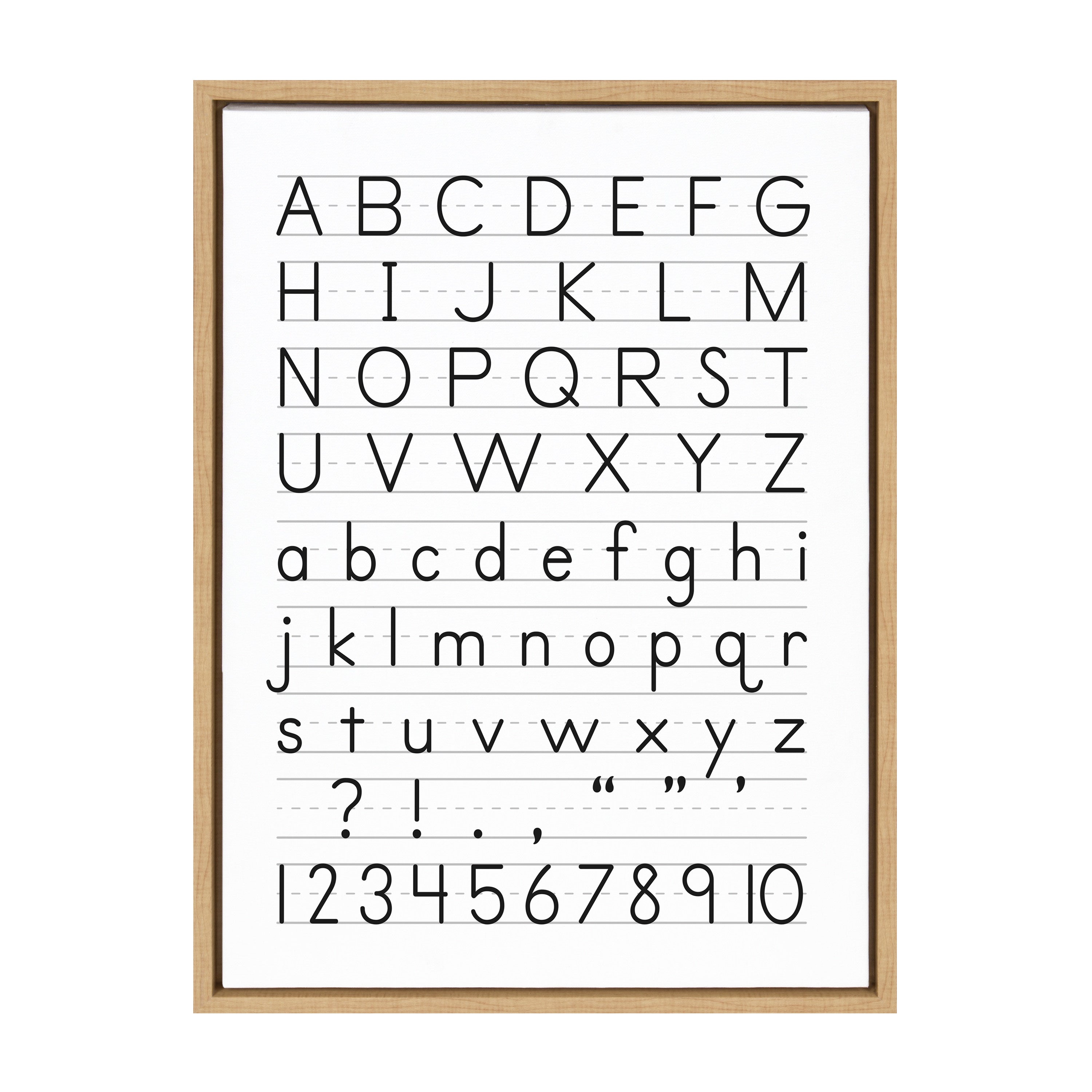 Sylvie Alphabet Penmanship Framed Canvas by The Creative Bunch Studio by kateandlaurel - product image 10 for Resin Society