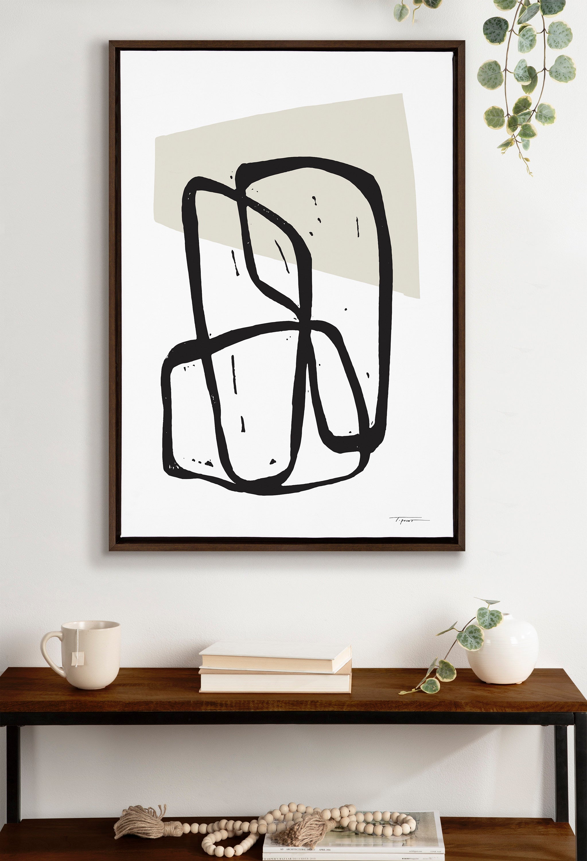 Sylvie Entangled Neutral Framed Canvas by kateandlaurel - product image 4 for Resin Society