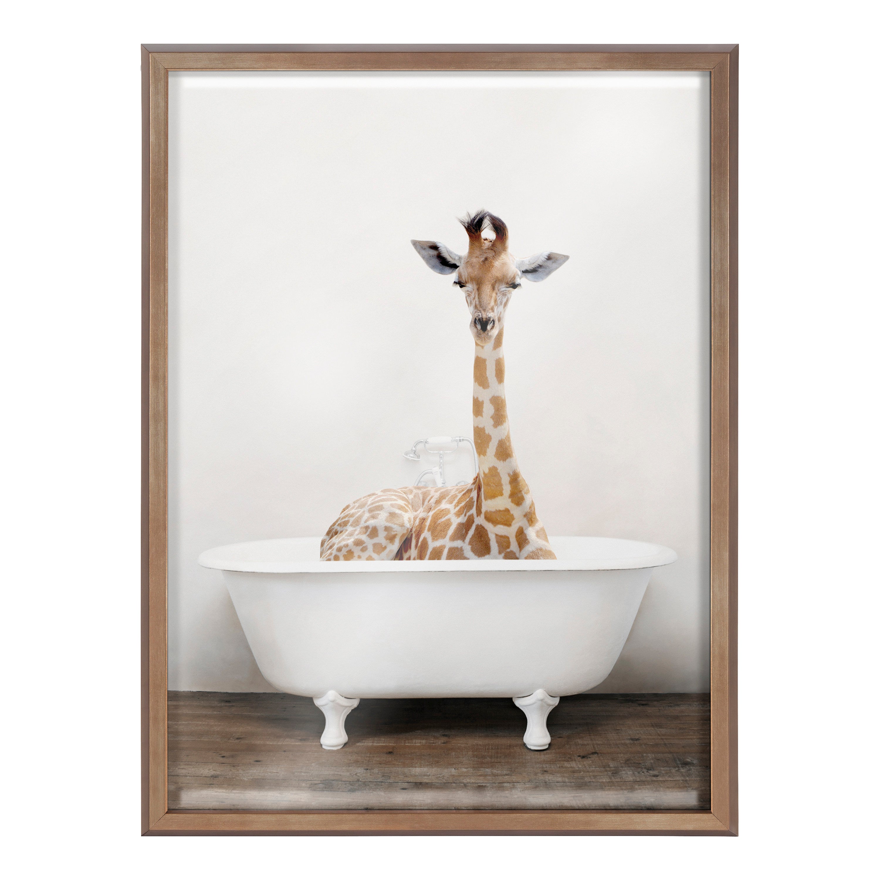 Blake Giraffe 2 in Tub Color Framed Printed Glass by kateandlaurel - product image 9 for Resin Society