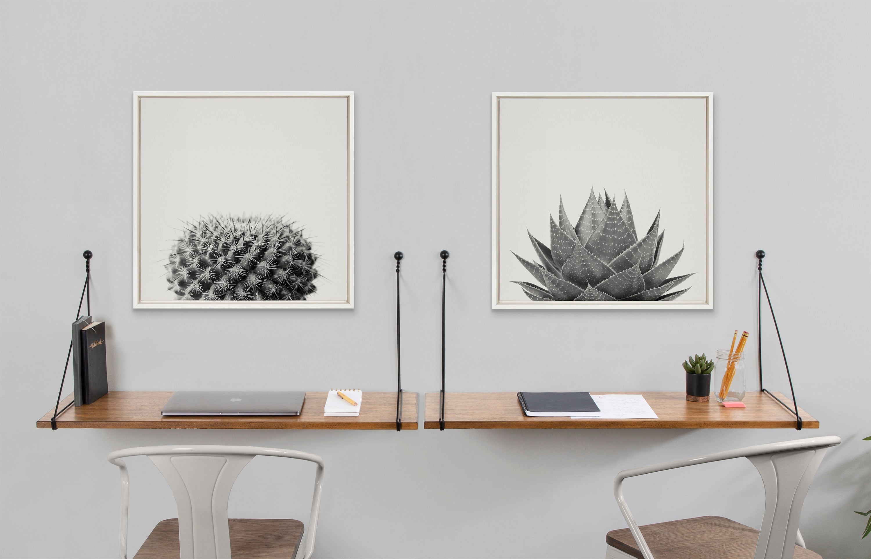 Sylvie Haze Succulent Cactus Short Framed Canvas by kateandlaurel - product image 4 for Resin Society