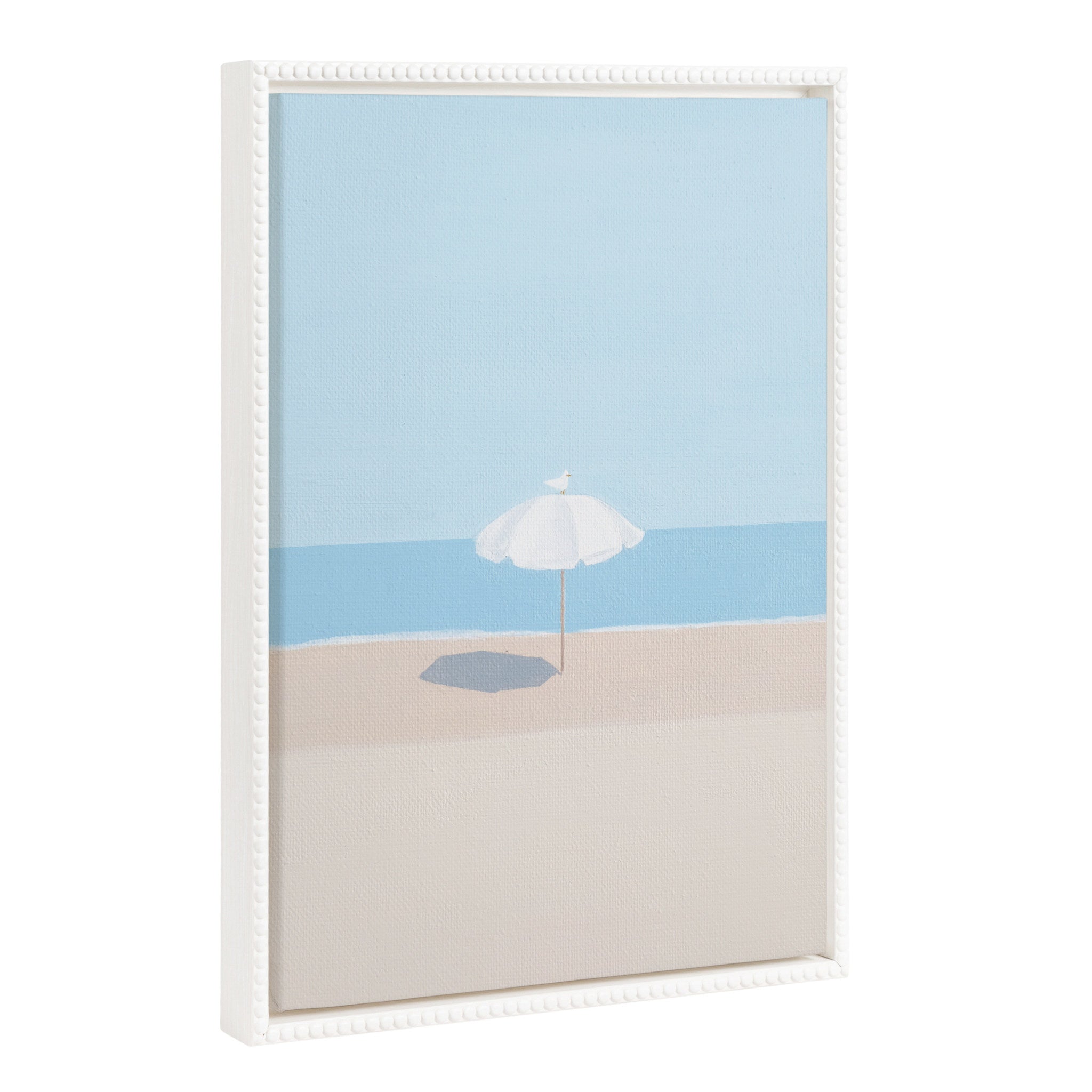Sylvie Beaded Throwing Shade abstract ocean landscape framed canvas by Rachel Dowd