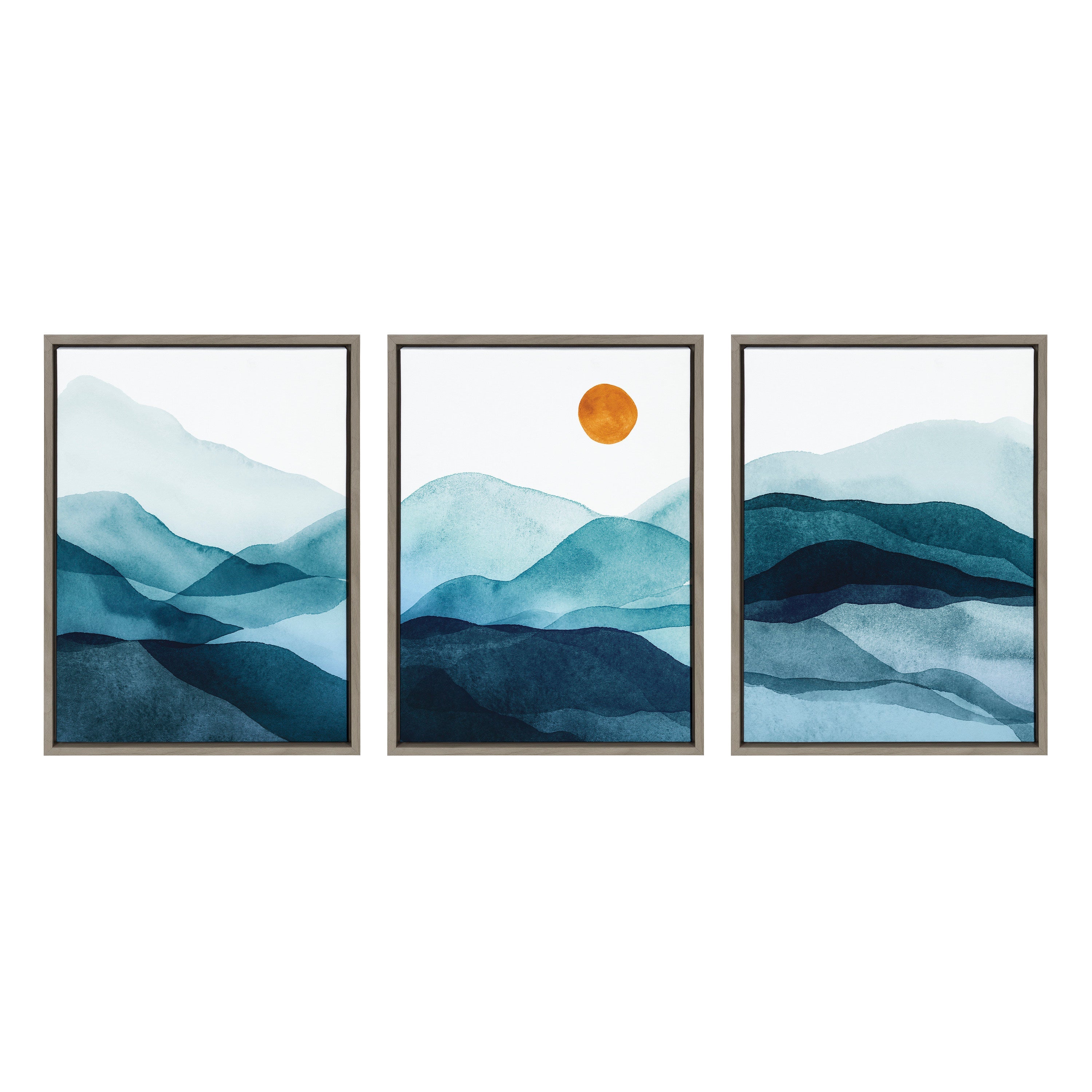 Sylvie Blue Mountain Range Framed Canvas Set by kateandlaurel - product image 7 for Resin Society