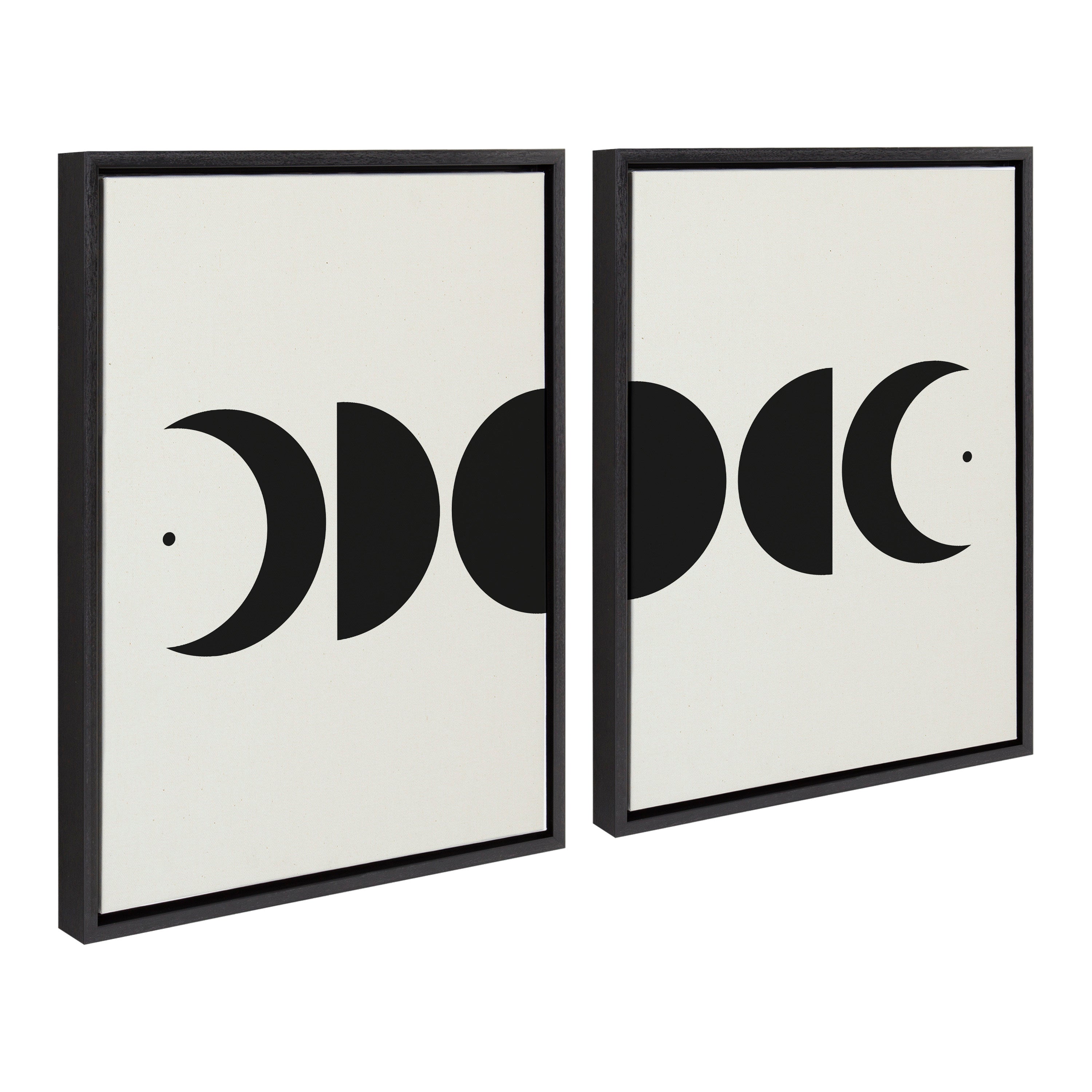 Sylvie Modern Geometric Moon Phases Framed Canvas Set by The Creative by kateandlaurel - product image 2 for Resin Society