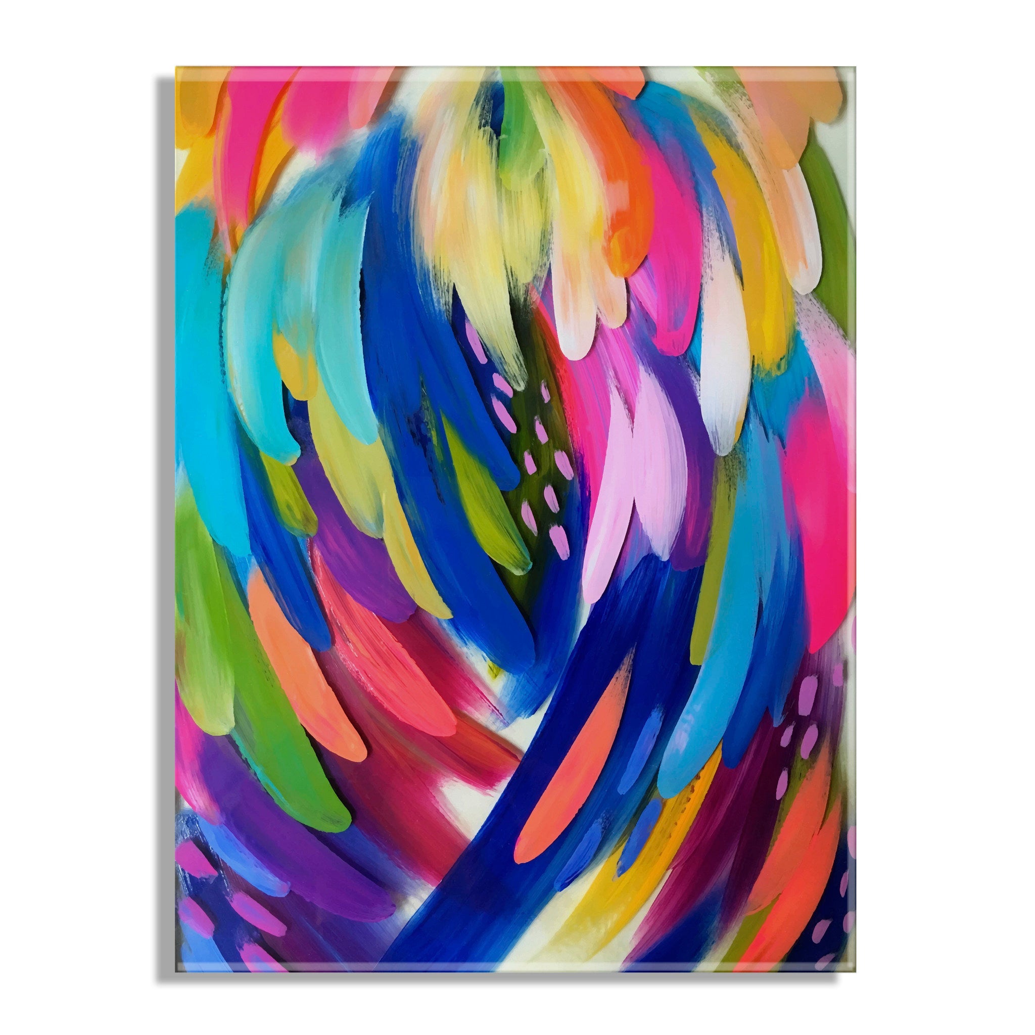 Bright Brush Strokes Floating Acrylic Art by kateandlaurel - product image 2 for Resin Society