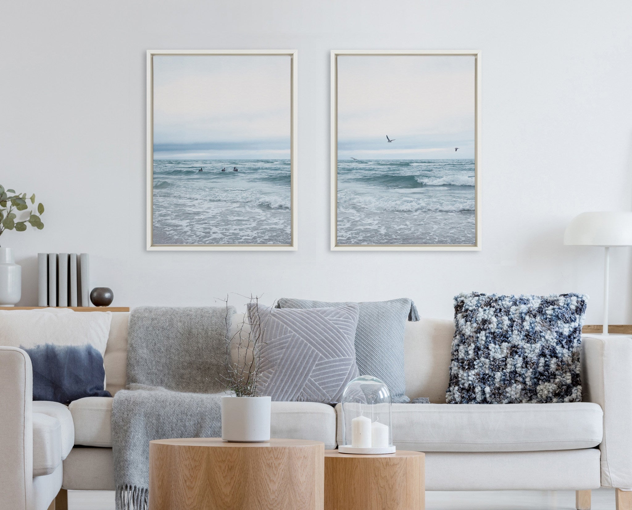 Sylvie Ocean Swim Left and Right Framed Canvas by Stephanie Klatt