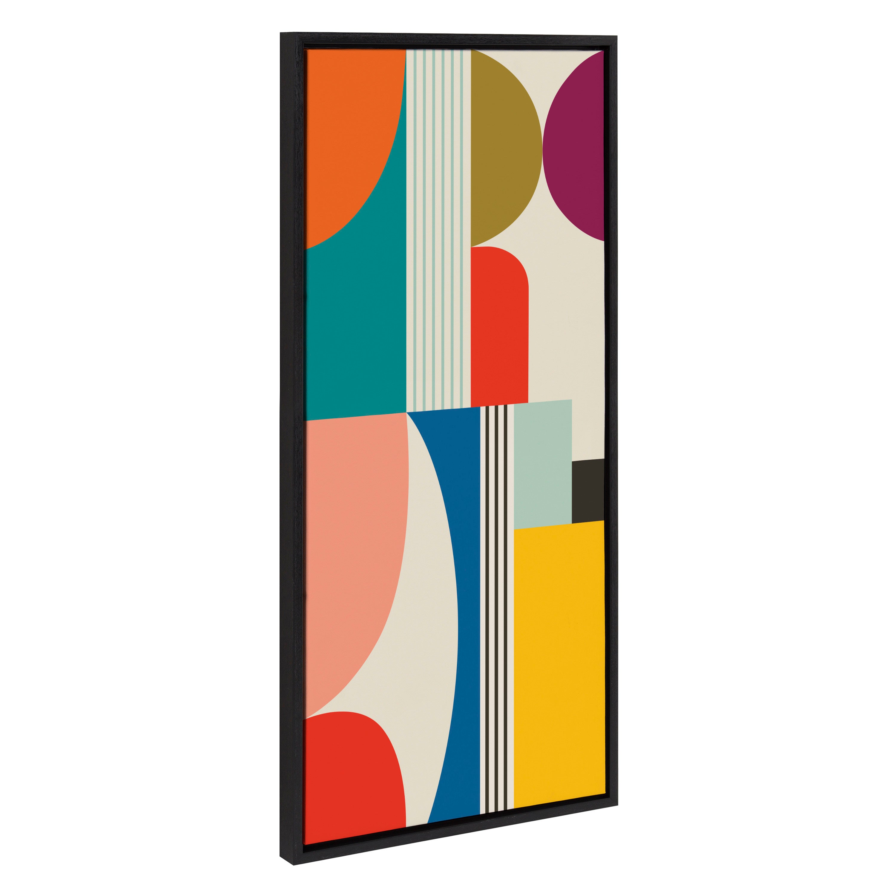 Sylvie Mid Century Modern Pattern Framed Canvas