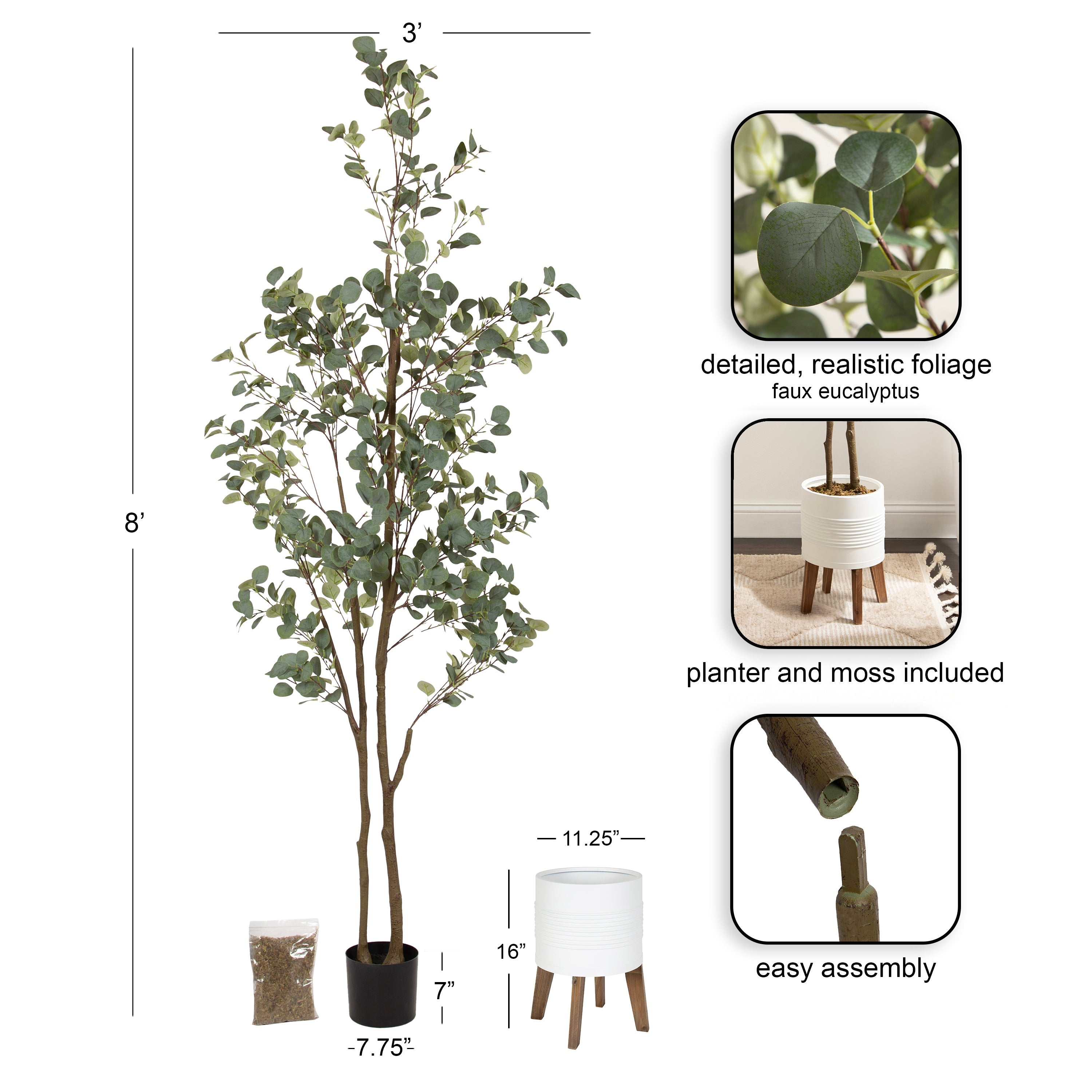 Eudora Faux Eucalyptus Tree - Kate and Laurel