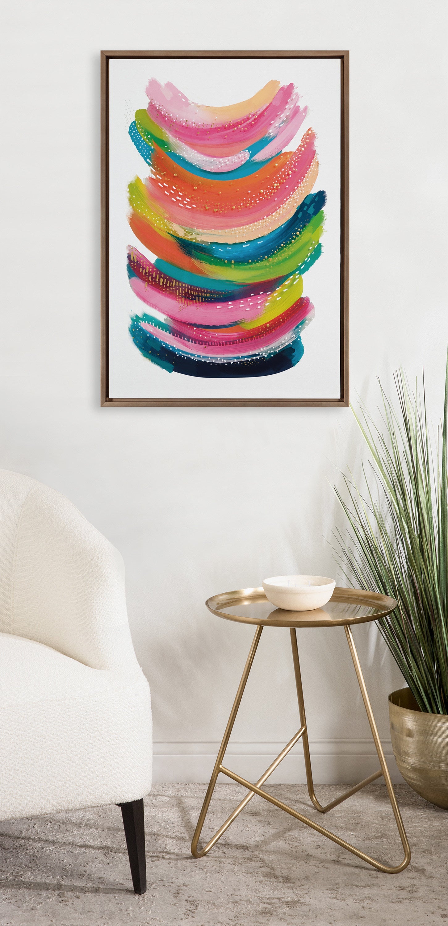 Sylvie Bright Abstract Framed Canvas
