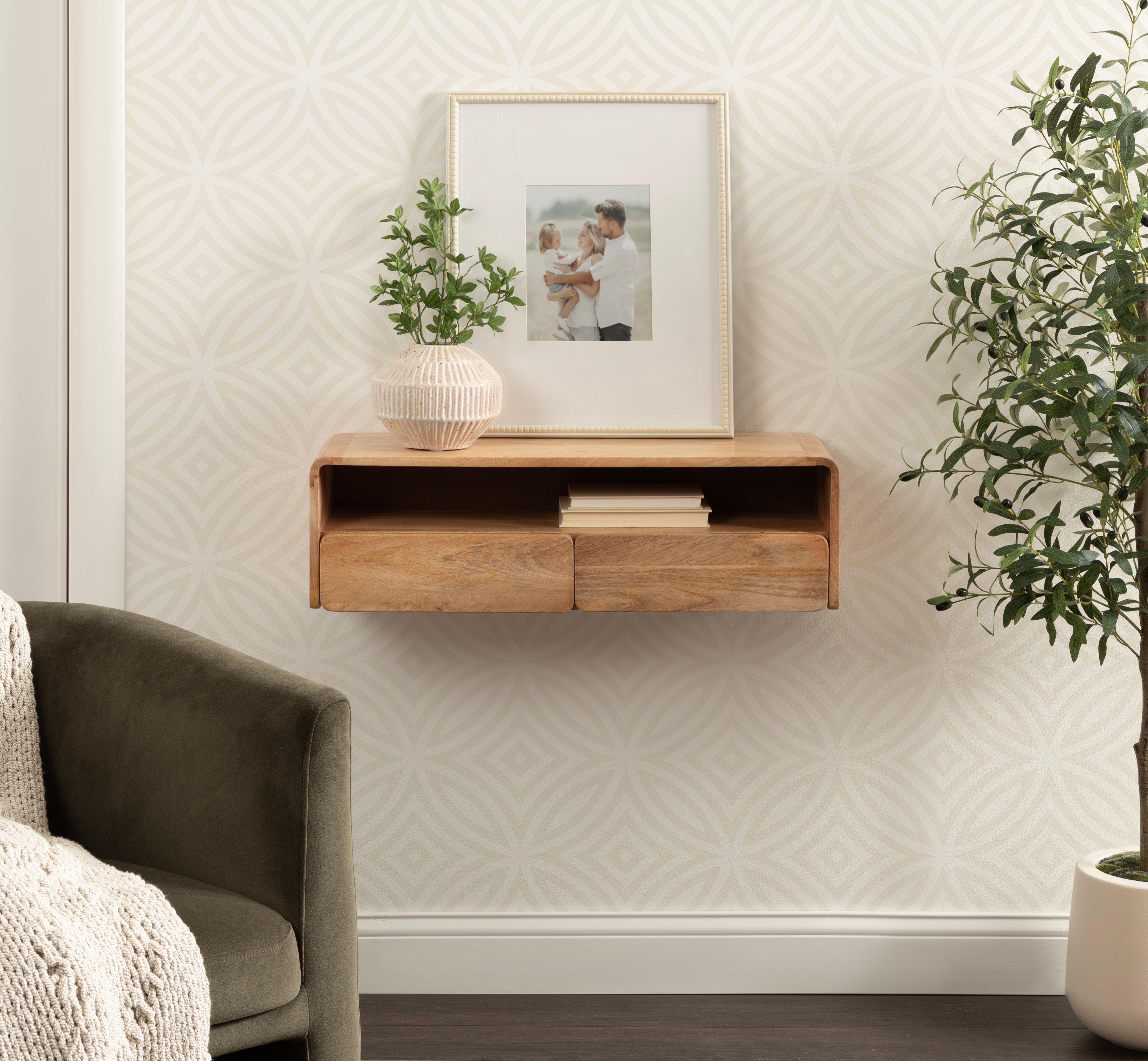 Kato Wood Floating Console Table