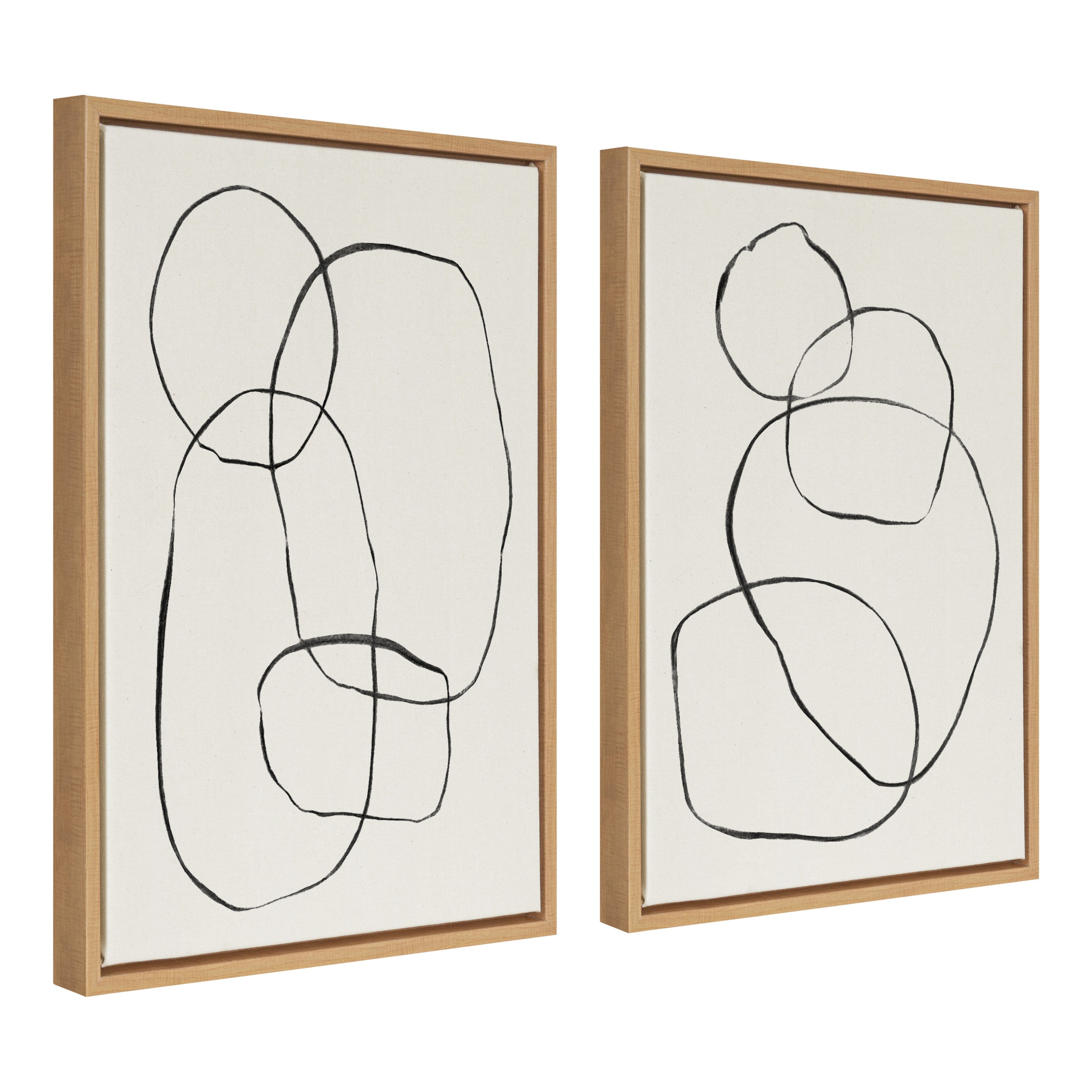 Sylvie Going in Circles Framed Textured Canvas Set