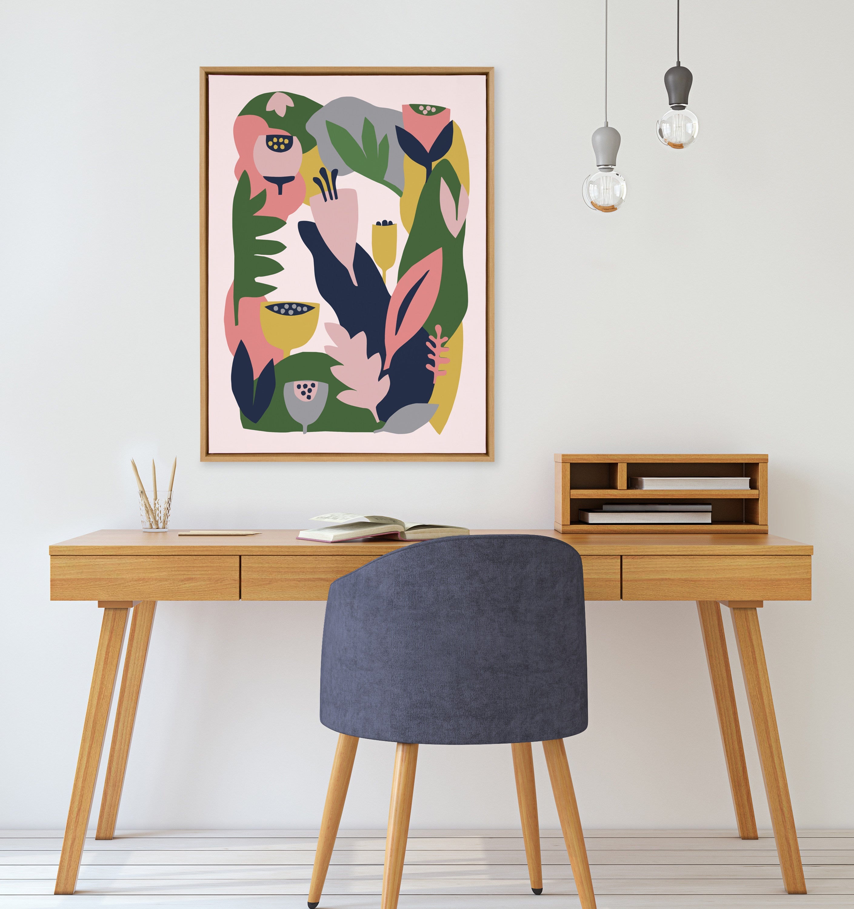 Sylvie Myriam's Garden Framed Canvas by kateandlaurel - product image 4 for Resin Society