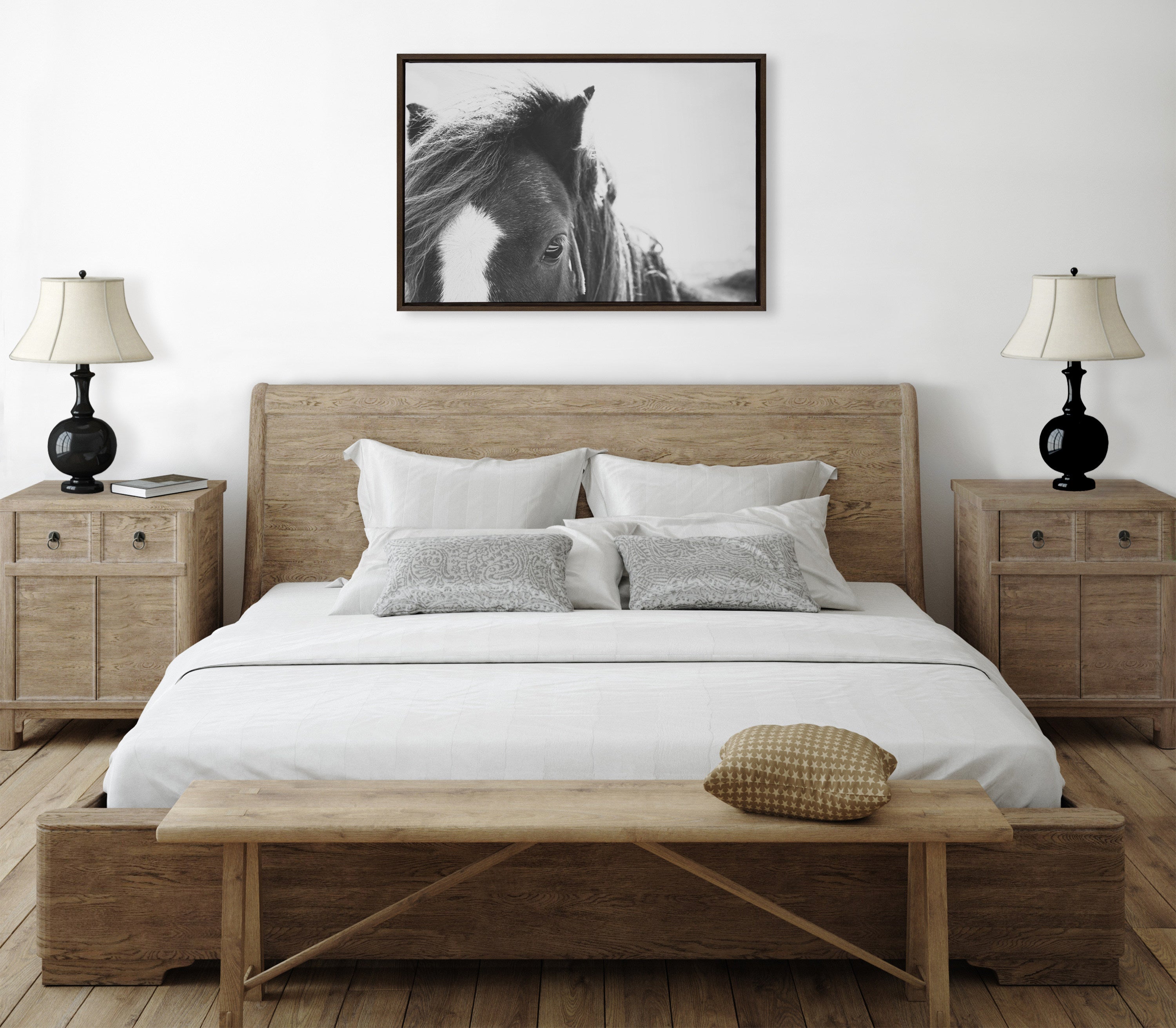 Sylvie Noble BW Framed Canvas by kateandlaurel - product image 4 for Resin Society