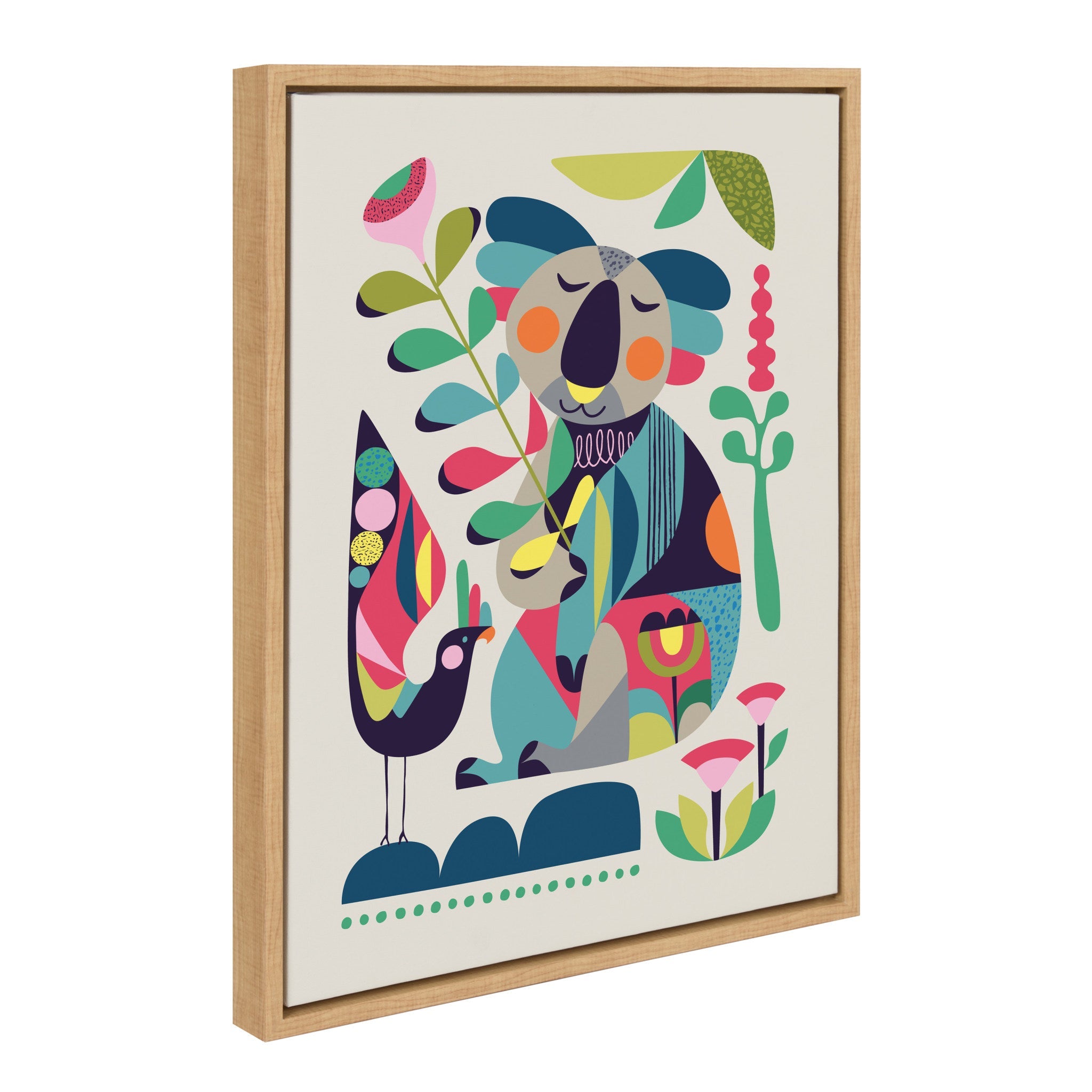 Sylvie Mid Century Modern Koala Framed Canvas by kateandlaurel - product image 2 for Resin Society