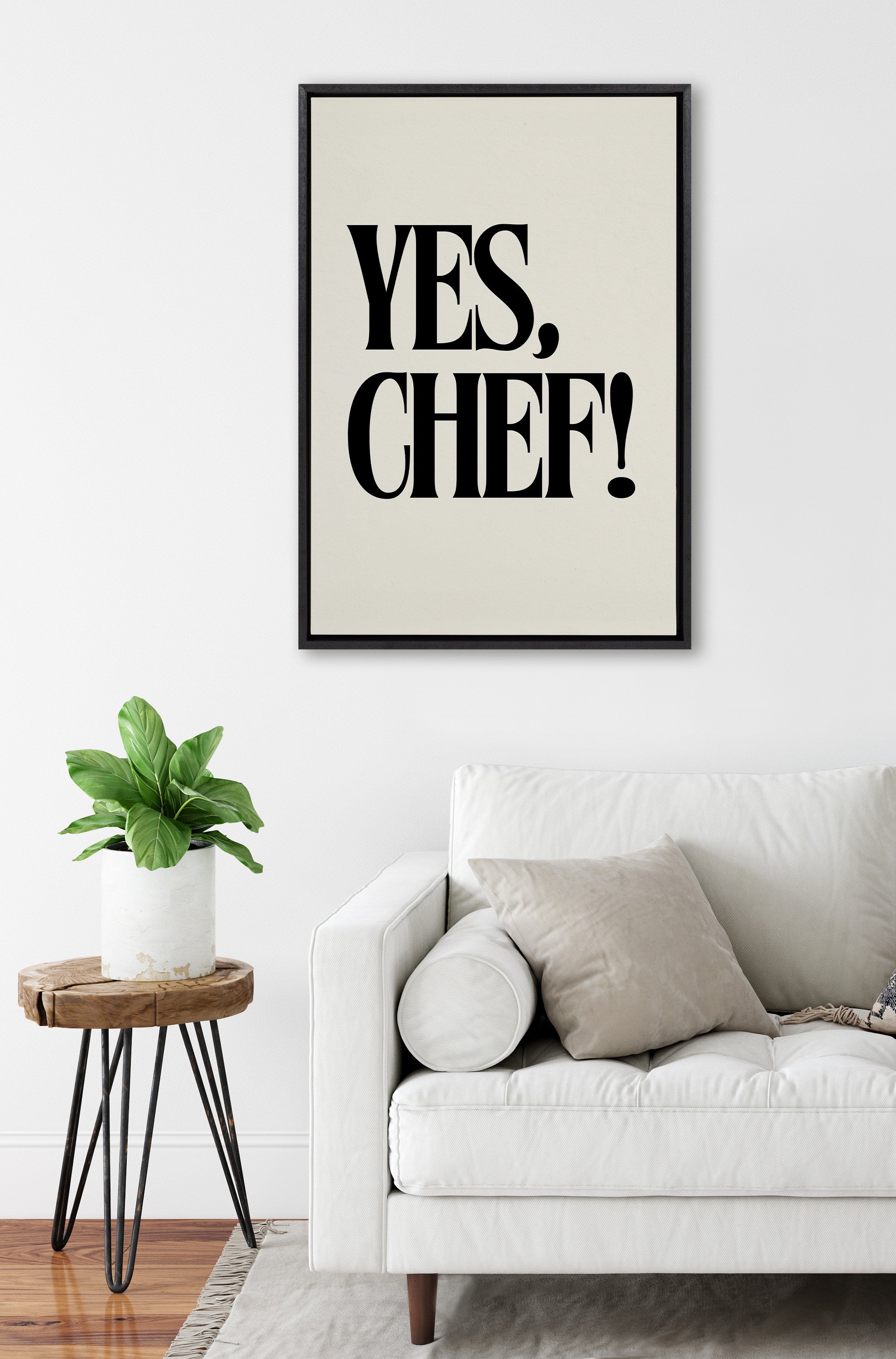 Sylvie Yes Chef Framed Canvas by Saint and Sailor Studios