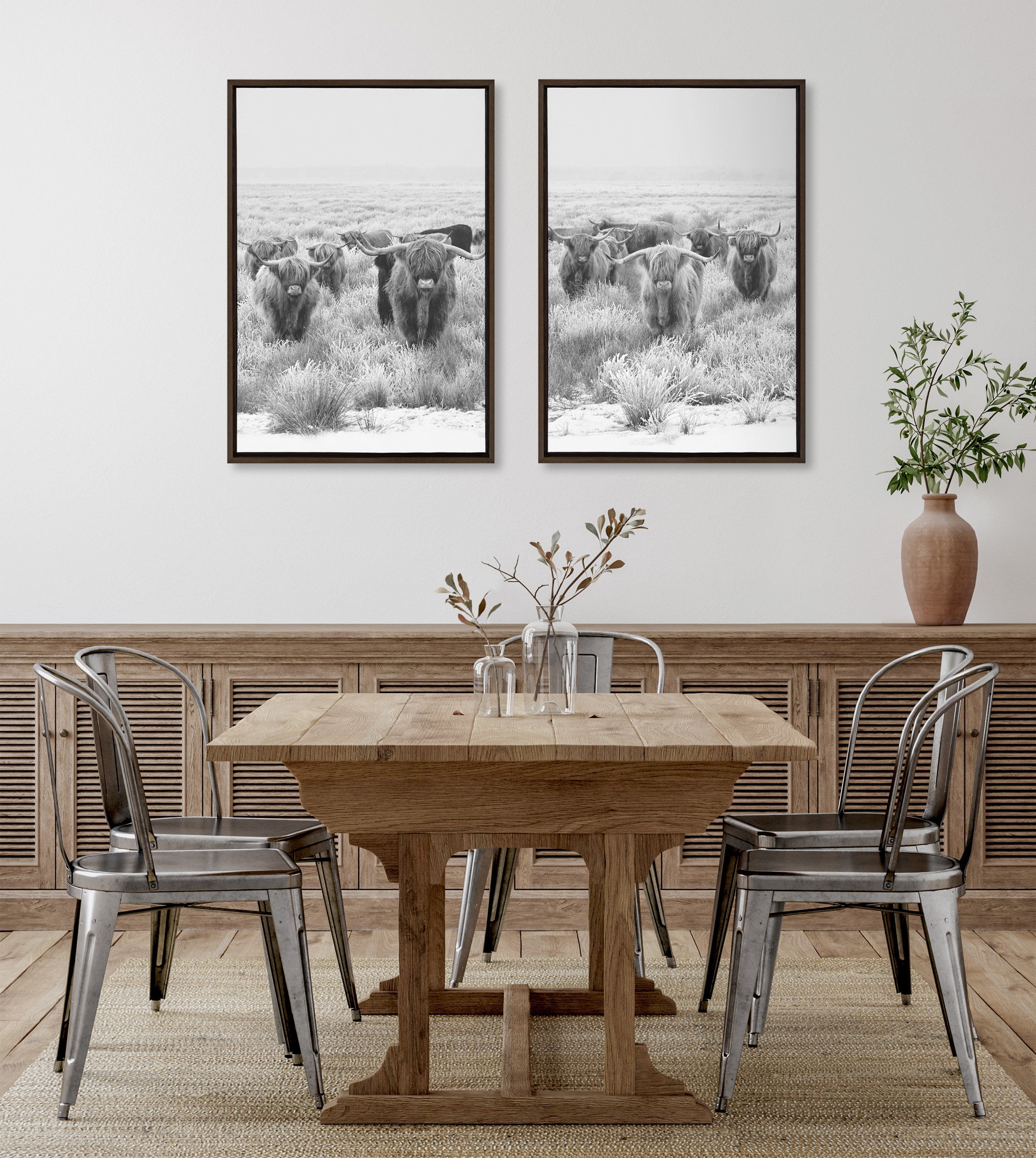 Sylvie Herd of Highland Cows Framed Canvas by The Creative Bunch Studio by kateandlaurel - product image 10 for Resin Society