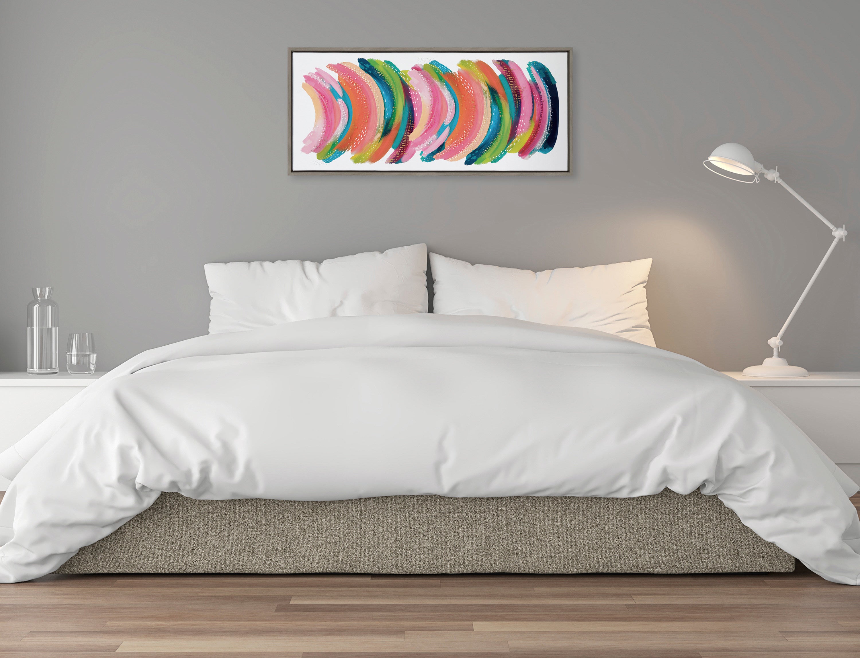 Sylvie Bright Abstract Framed Canvas by kateandlaurel - product image 5 for Resin Society