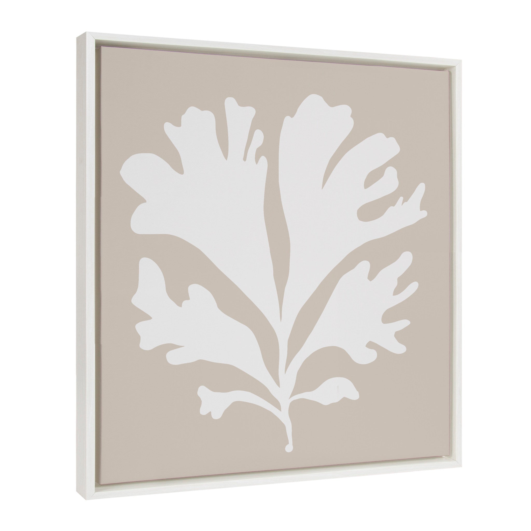 Sylvie Sophisticated Neutral Coral Beige framed canvas art by The Creative Bunch Studio