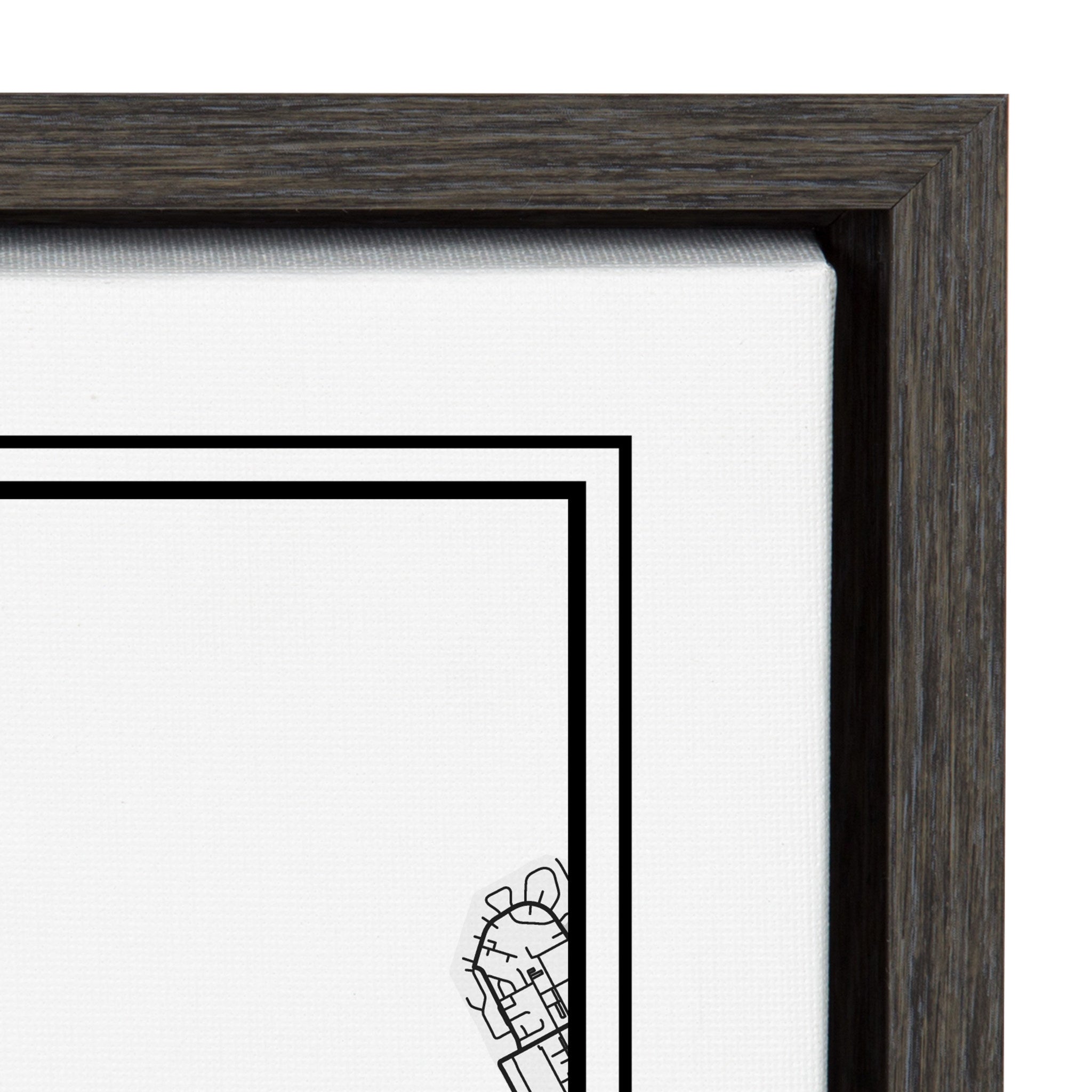 Sylvie San Francisco Modern Map Framed Canvas by kateandlaurel - product image 3 for Resin Society