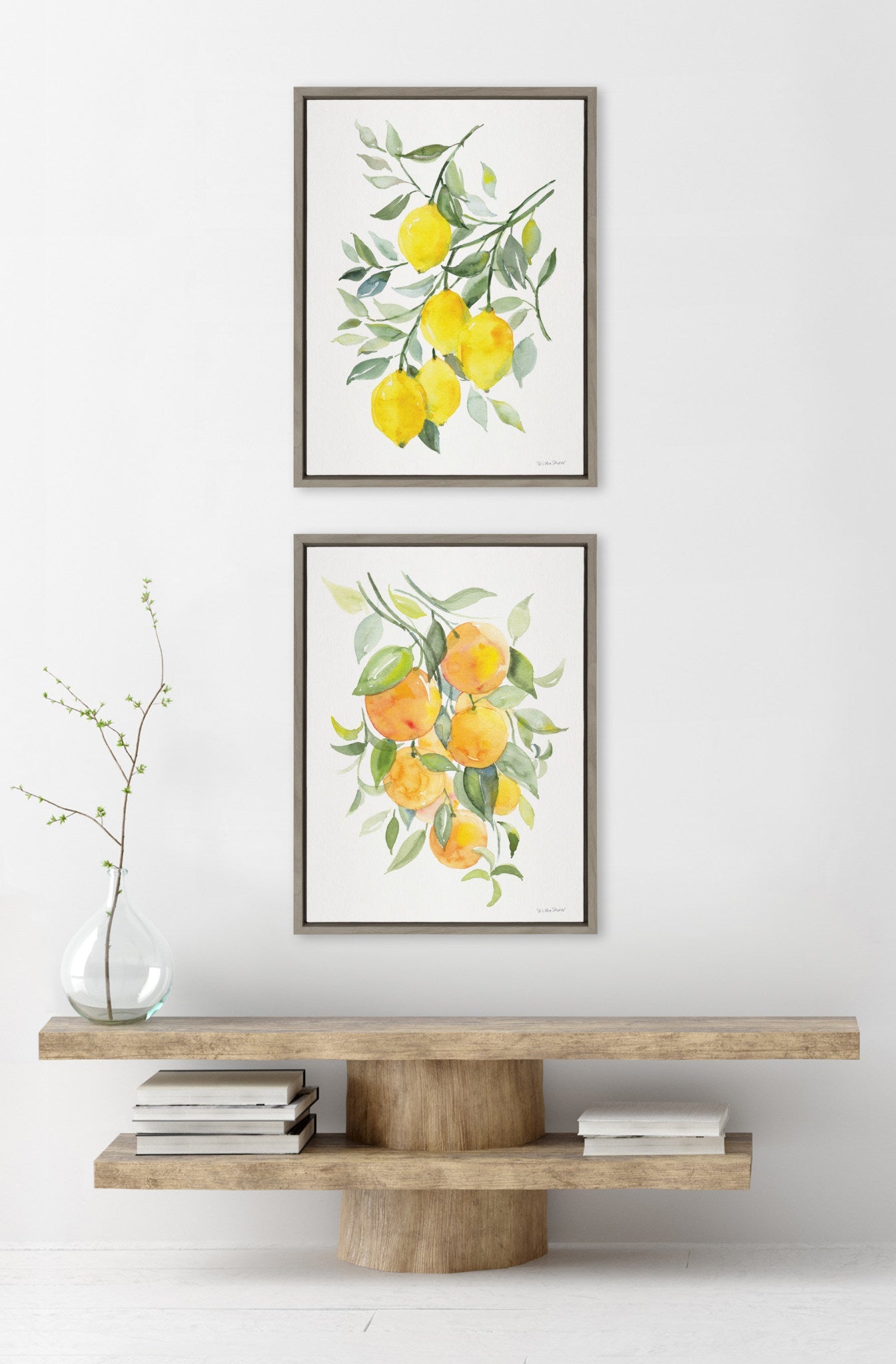 Sylvie Orange Citrus and Lemon Citrus Framed Canvas Art Set by Patricia Shaw