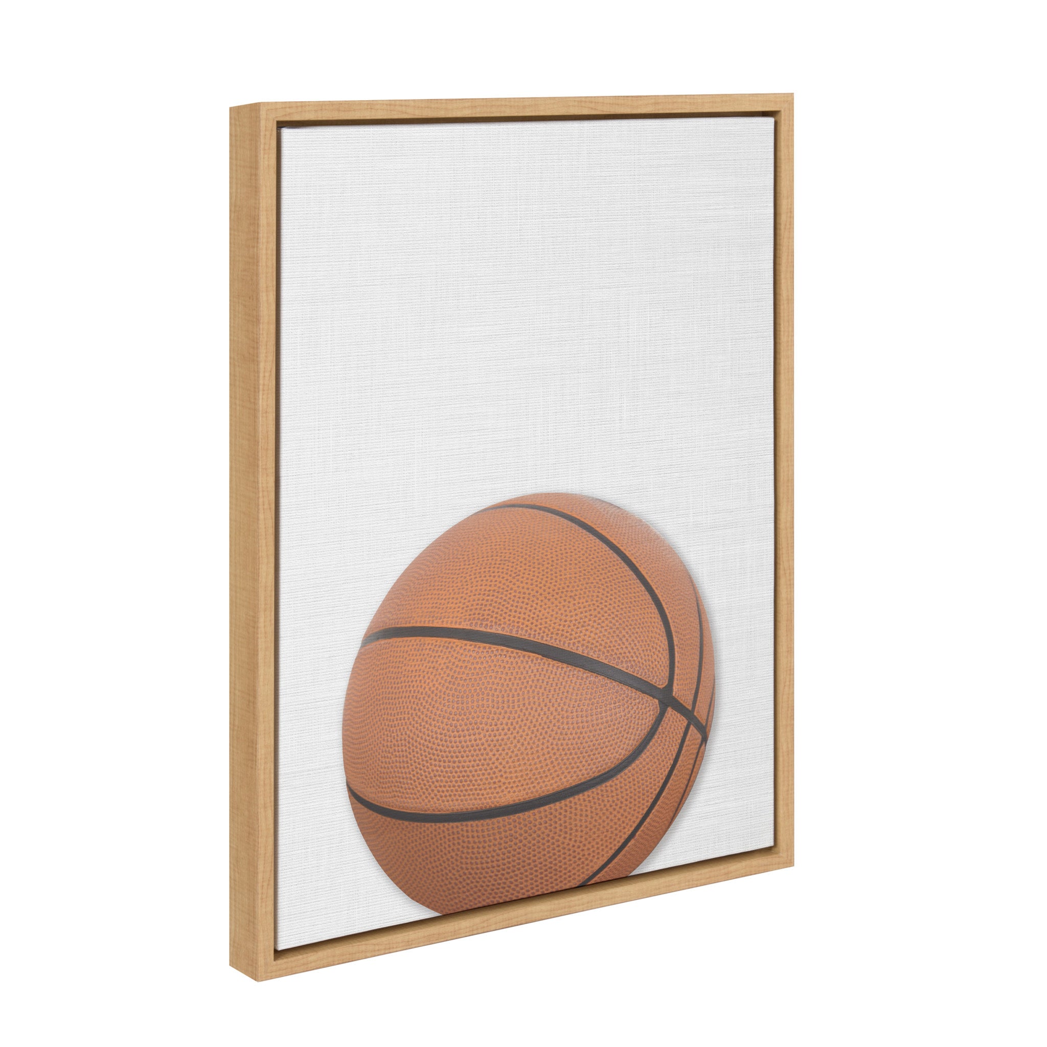 Sylvie Color Basketball Portrait Framed Canvas, Natural 18x24 by kateandlaurel - product image 2 for Resin Society