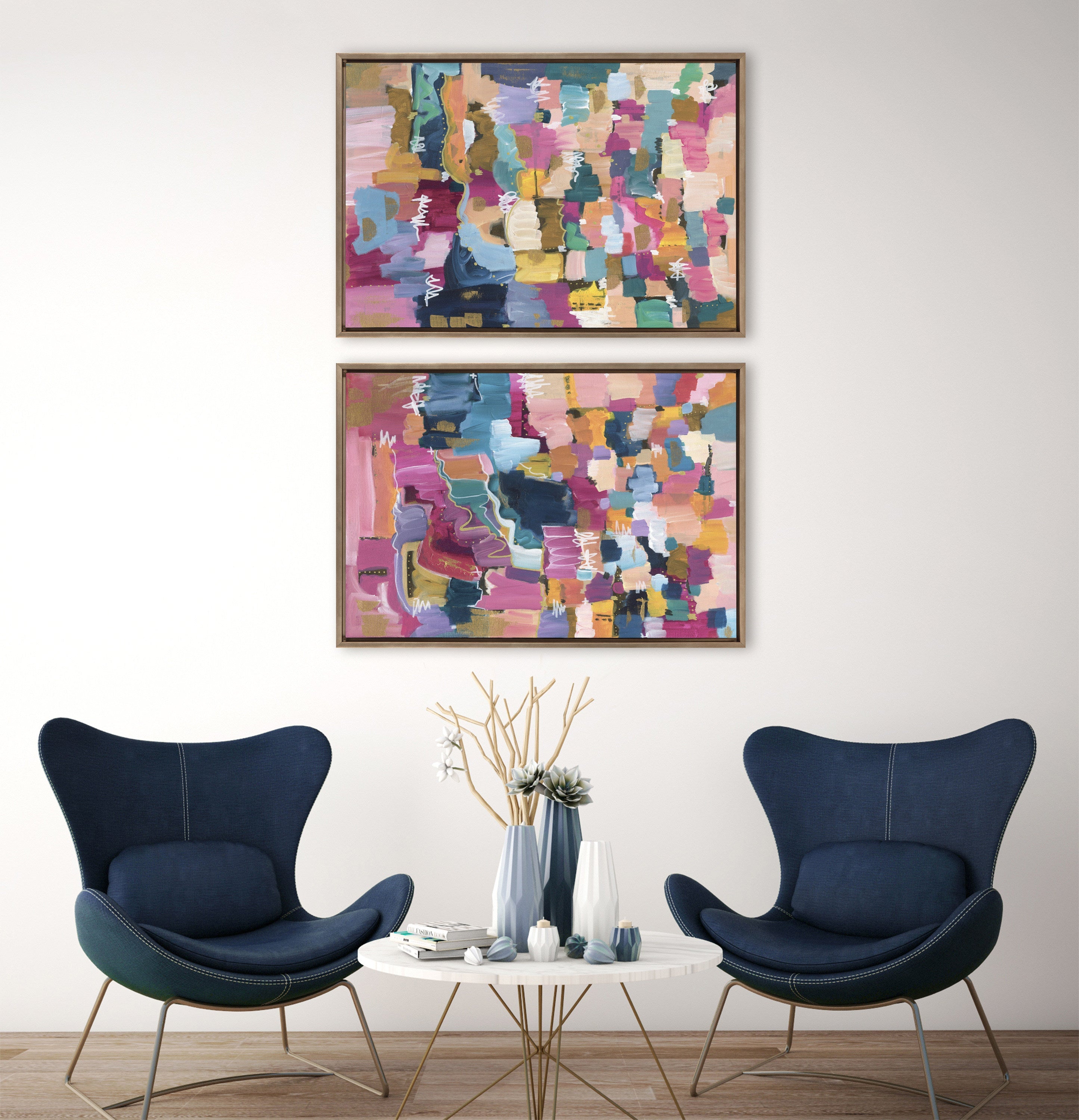 Sylvie Applause Framed Canvas Set by Leah Nadeau by kateandlaurel - product image 17 for Resin Society