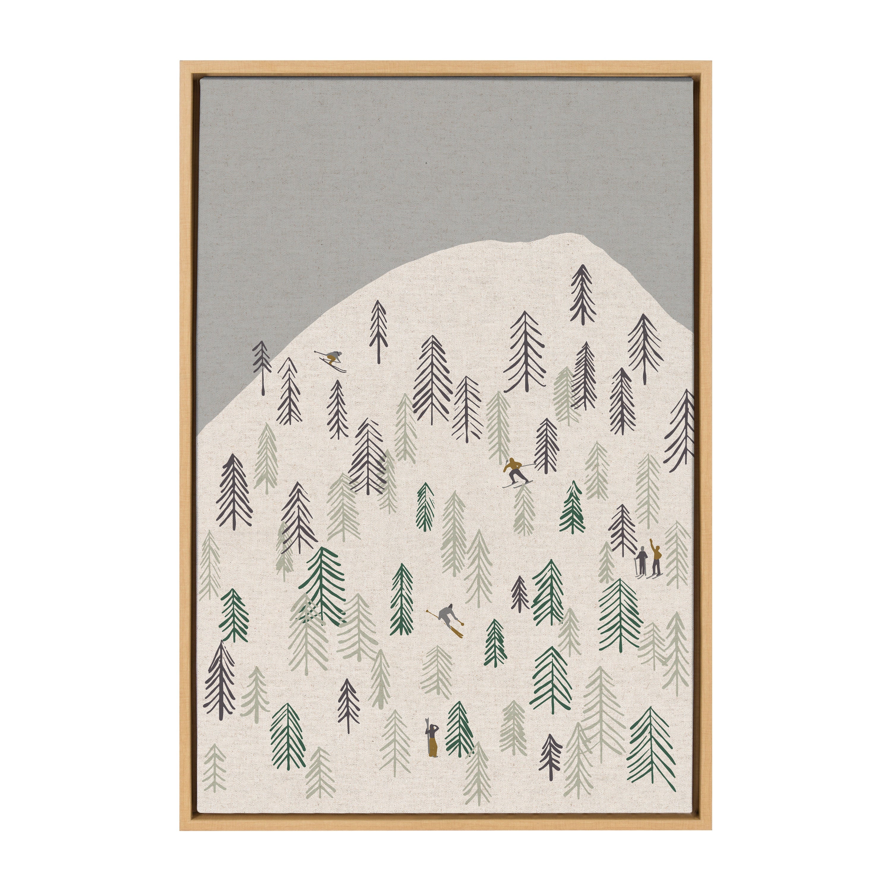 Sylvie New Nostalgia Skiers Framed Canvas by Hannah Beisang