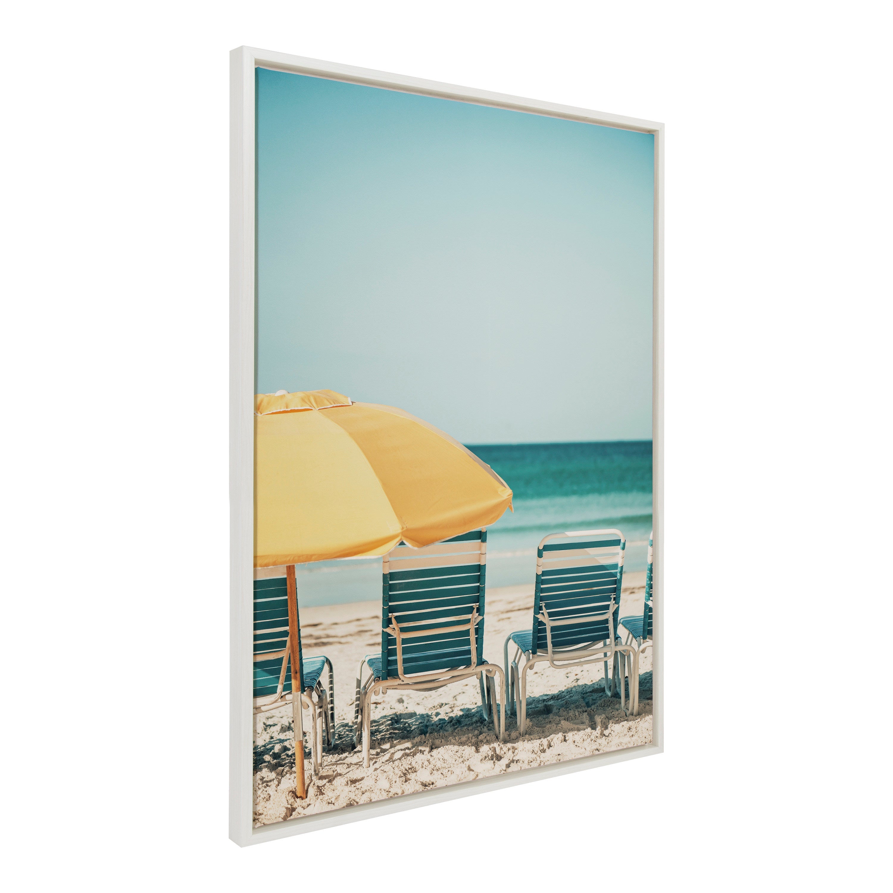 Sylvie Yellow Umbrella 2 Framed Canvas by Alicia Bock