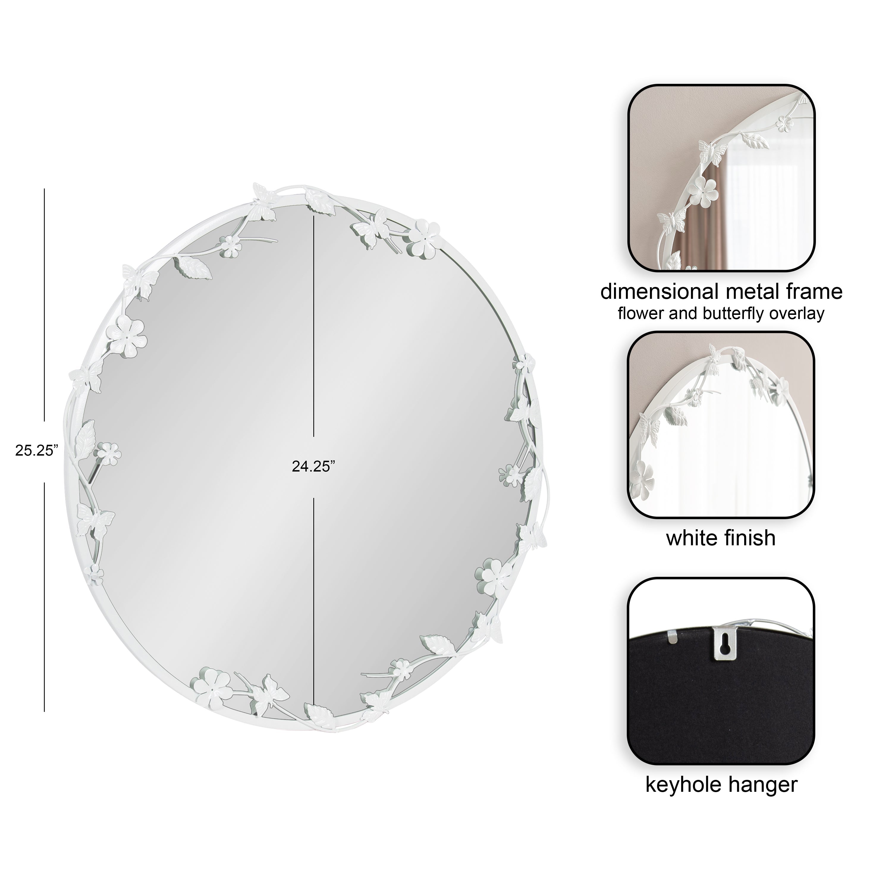 Rosella Floral Wall Mirror Metal
