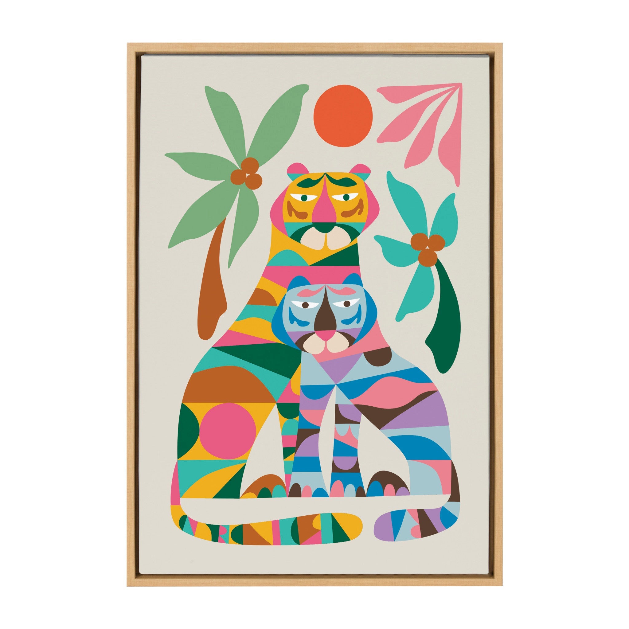 Sylvie MCM Tiger Love Framed Canvas by Rachel Lee