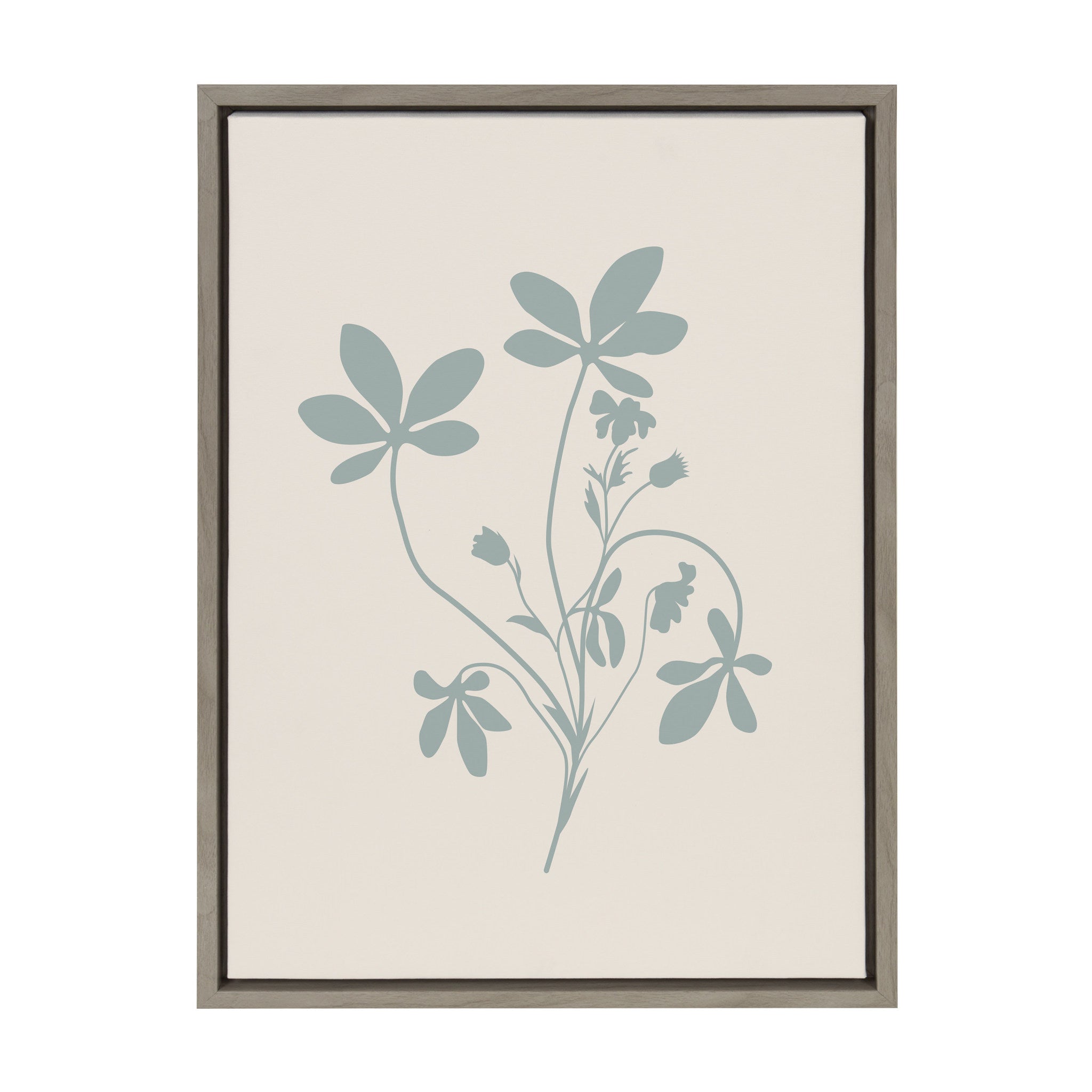 Sylvie Soft and Simple Feminine Blue Botanical Framed Canvas by kateandlaurel - product image 2 for Resin Society