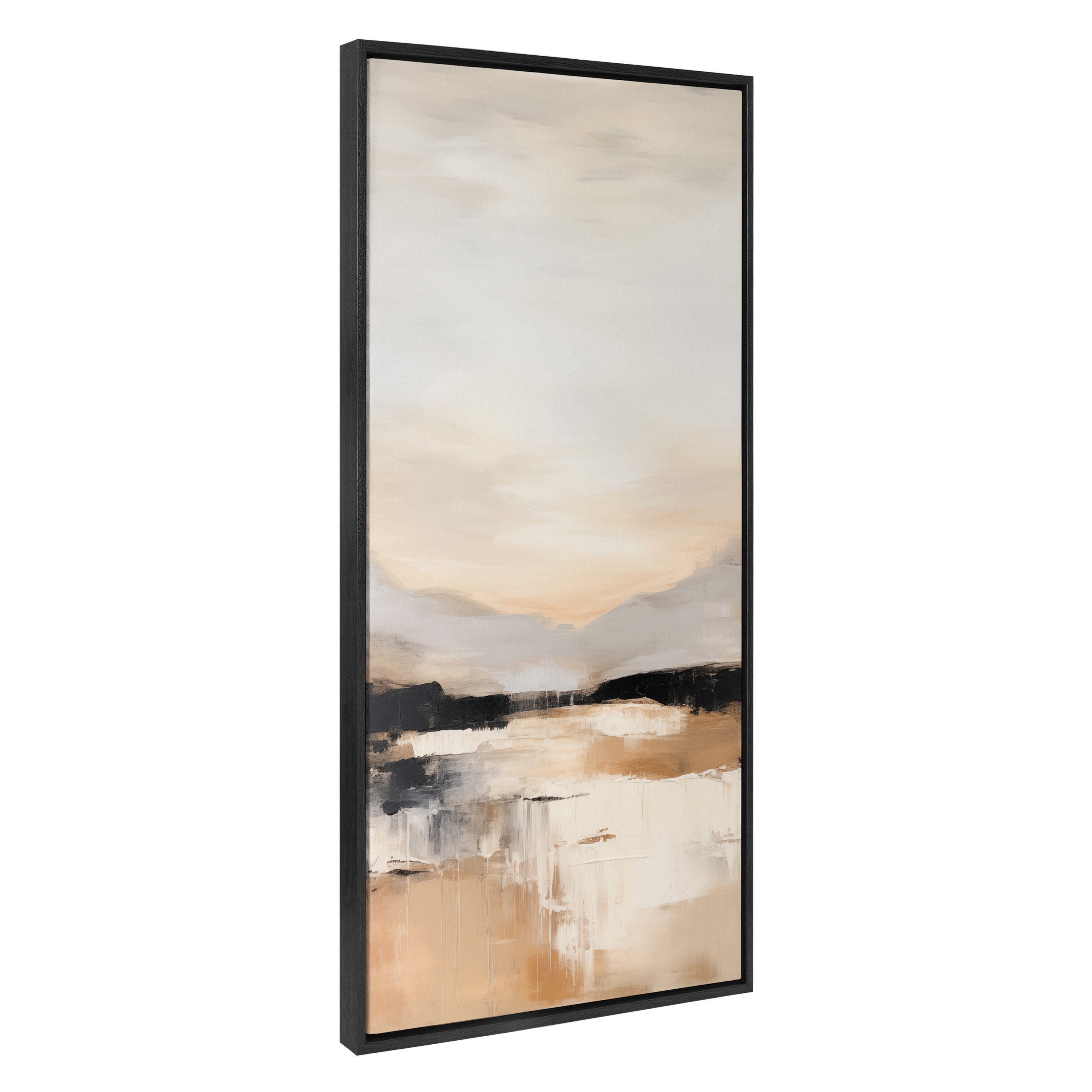 Framed canvas artwork titled Sylvie Peaceful Landscape III showcasing serene abstract landscape in subtle tones, by Amy Lighthall.
