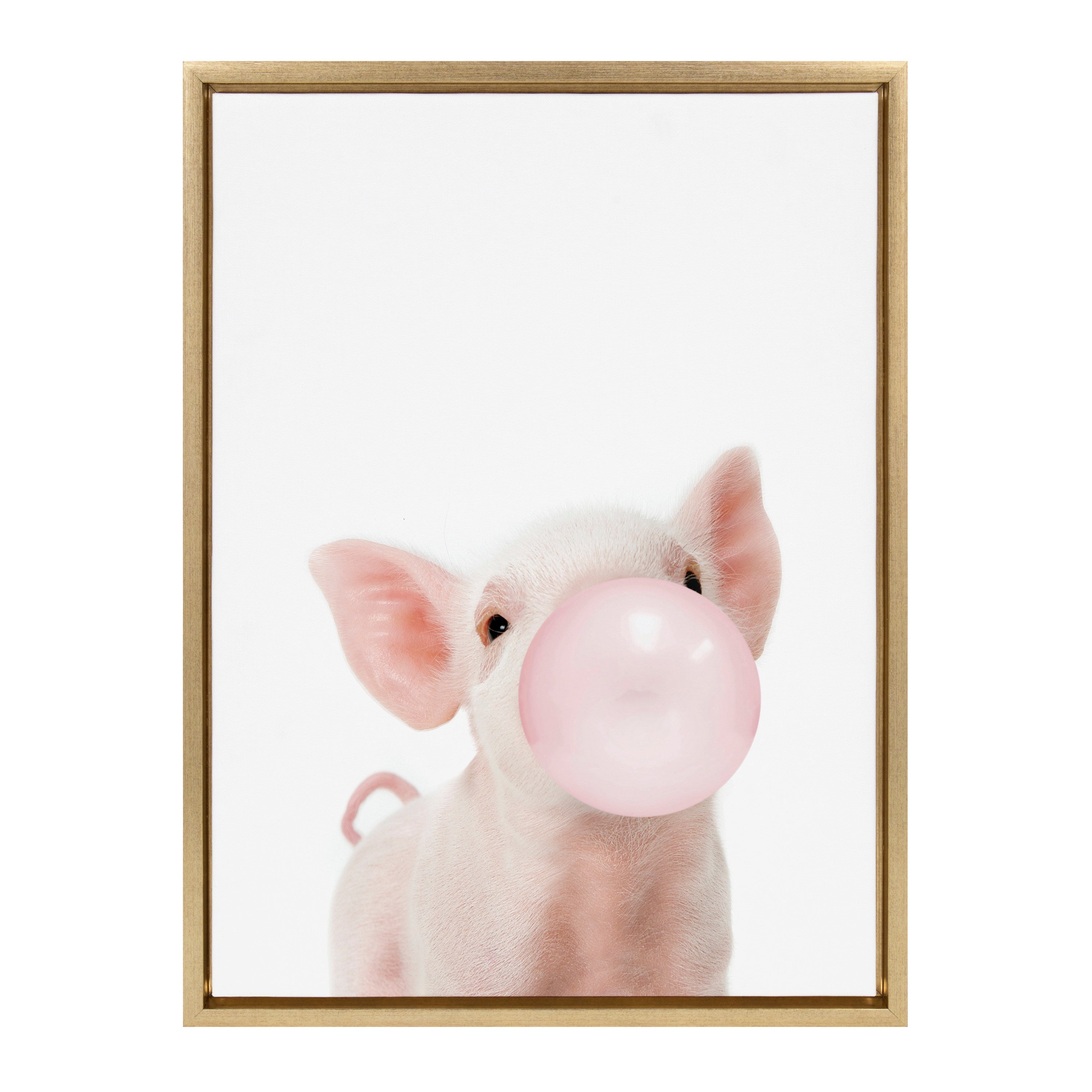 Sylvie Bubble Gum Piglet Framed Canvas by Amy Peterson Art Studio by kateandlaurel - product image 16 for Resin Society