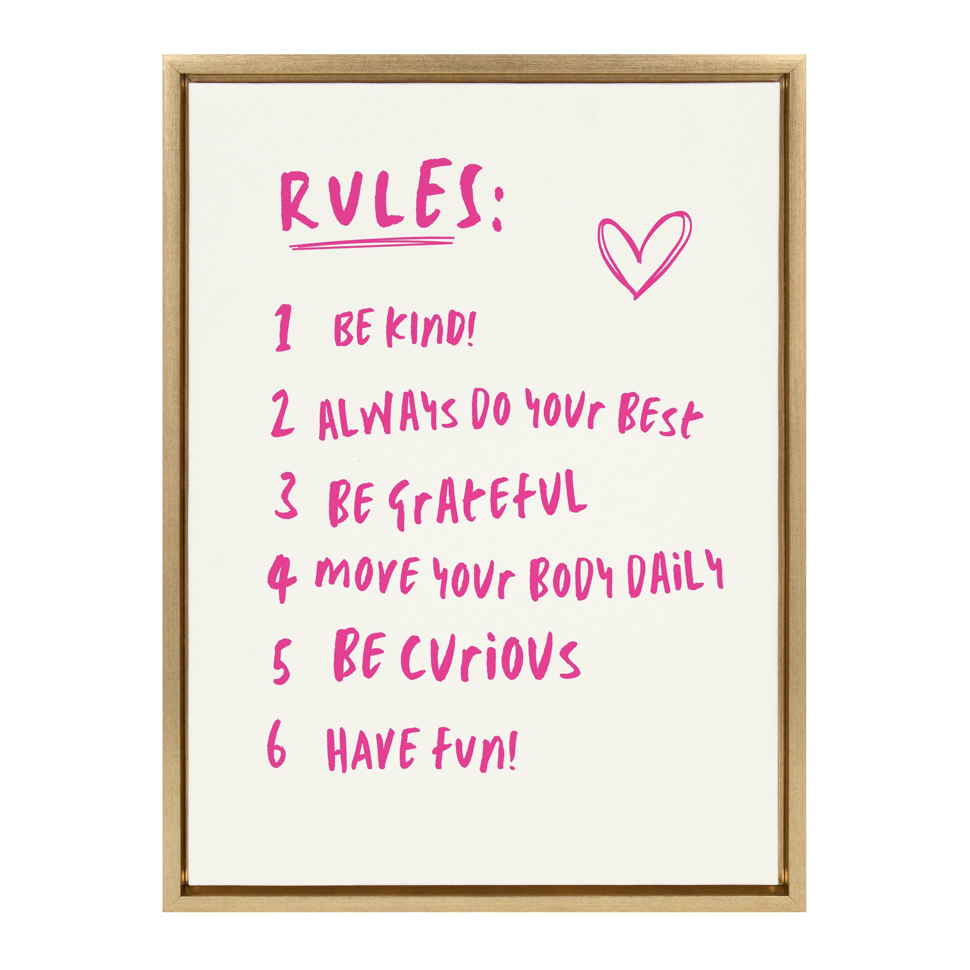 Sylvie House Rules Framed Canvas by Honey Island Studio