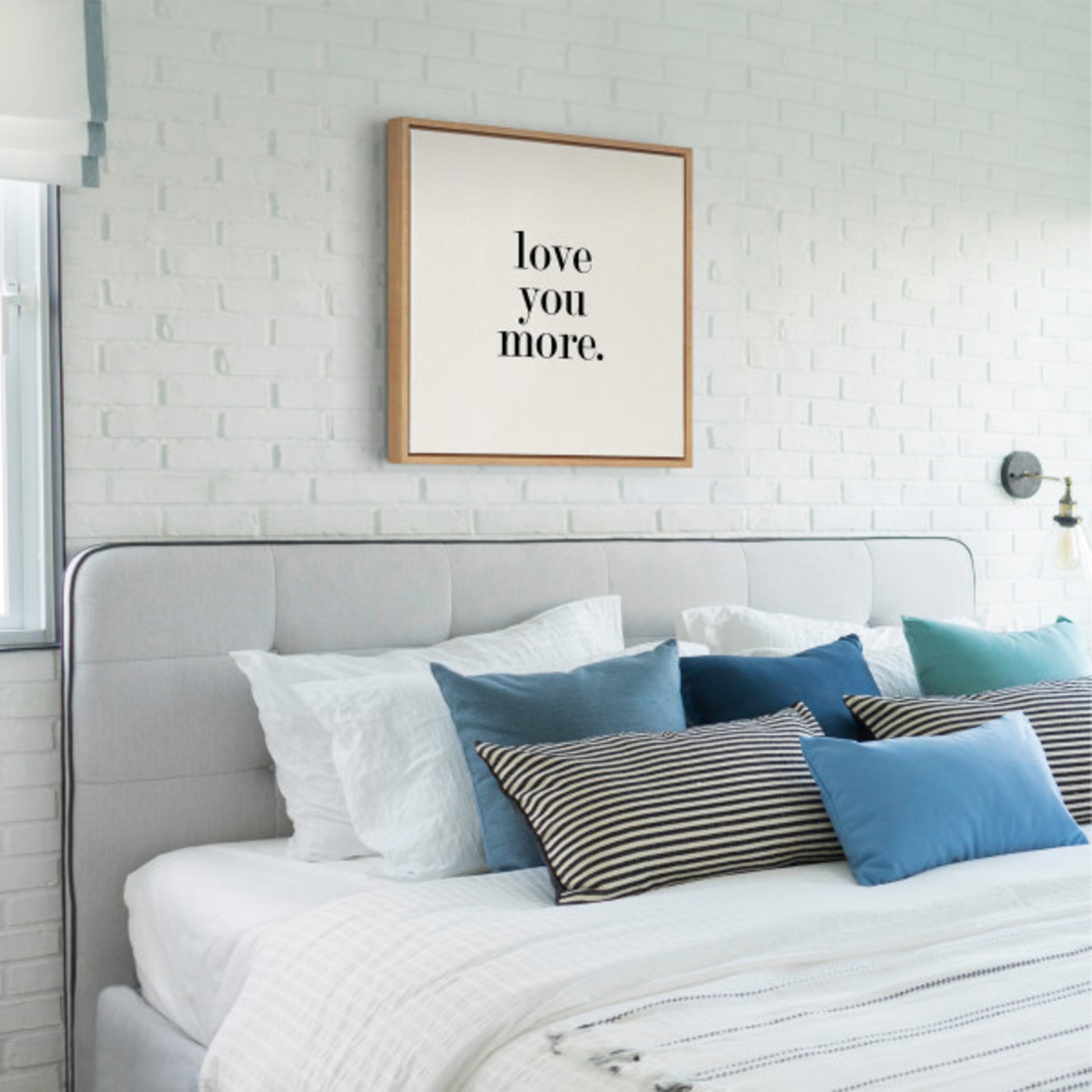 Sylvie Love You More Flinen Framed Canvas by Maggie Price of Hunt and Gather Goods