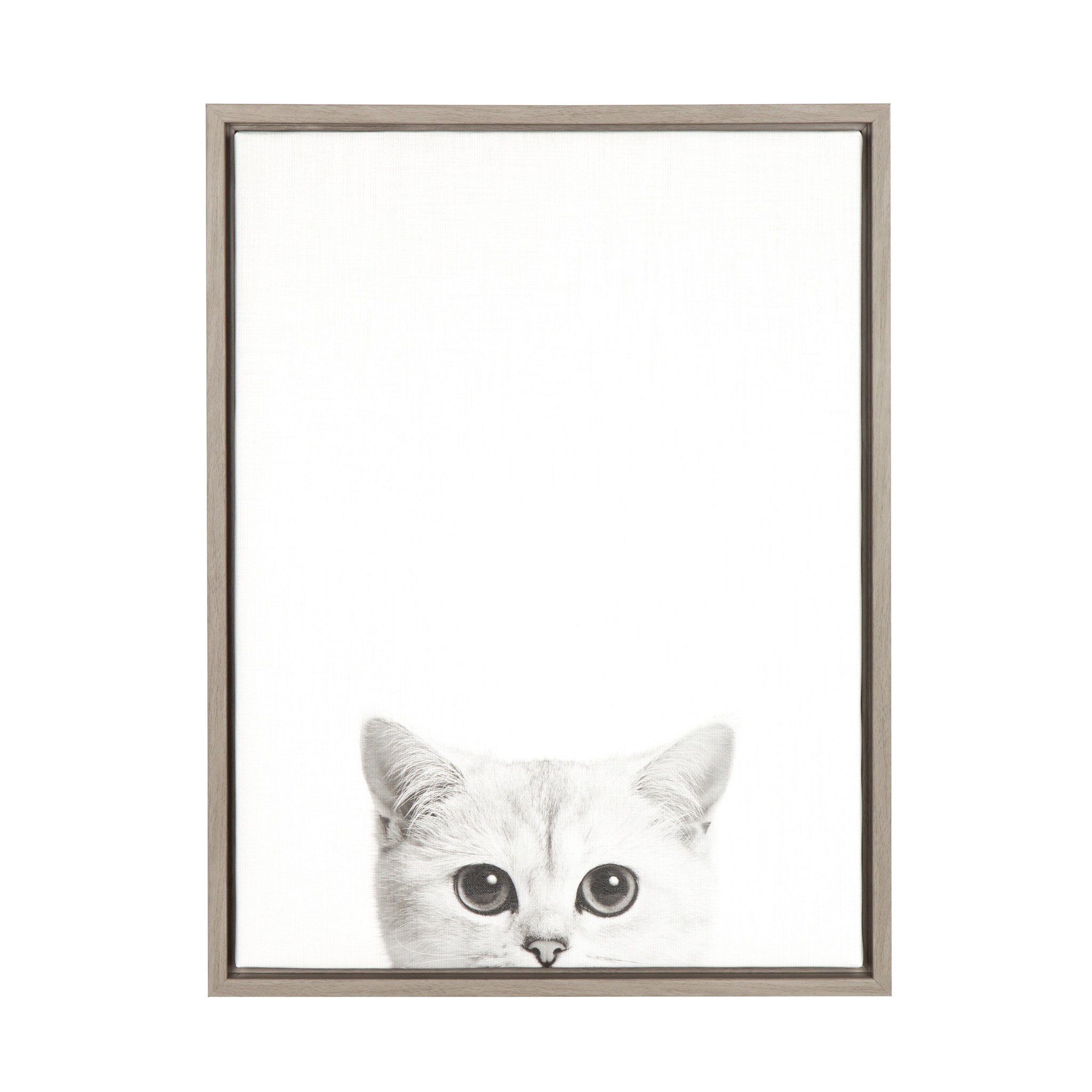 Sylvie Kitty Framed Canvas by Simon Te of Tai Prints by kateandlaurel - main product image for Resin Society