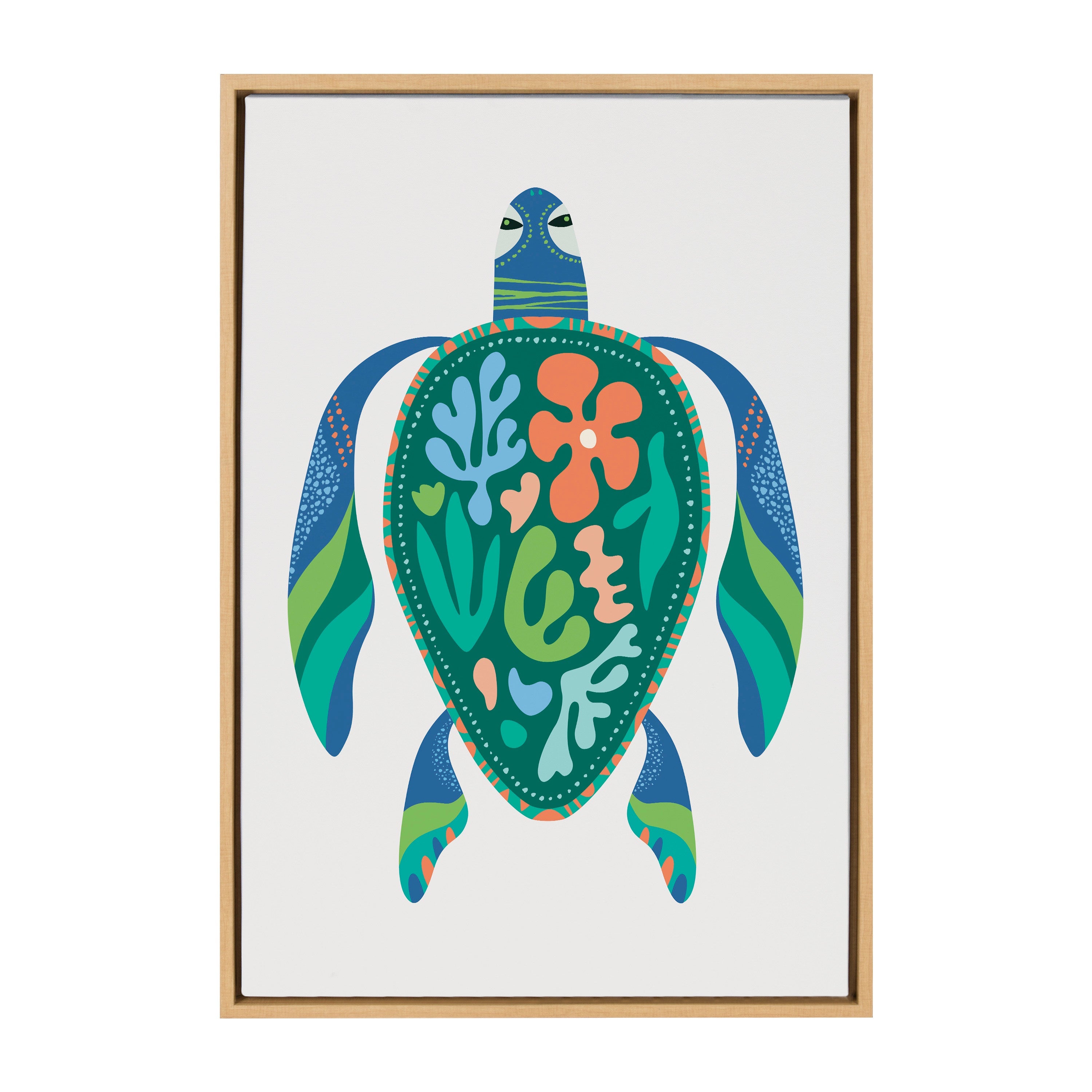 Sylvie MCM Sea Turtle Framed Canvas by Rachel Lee of My Dream Wall