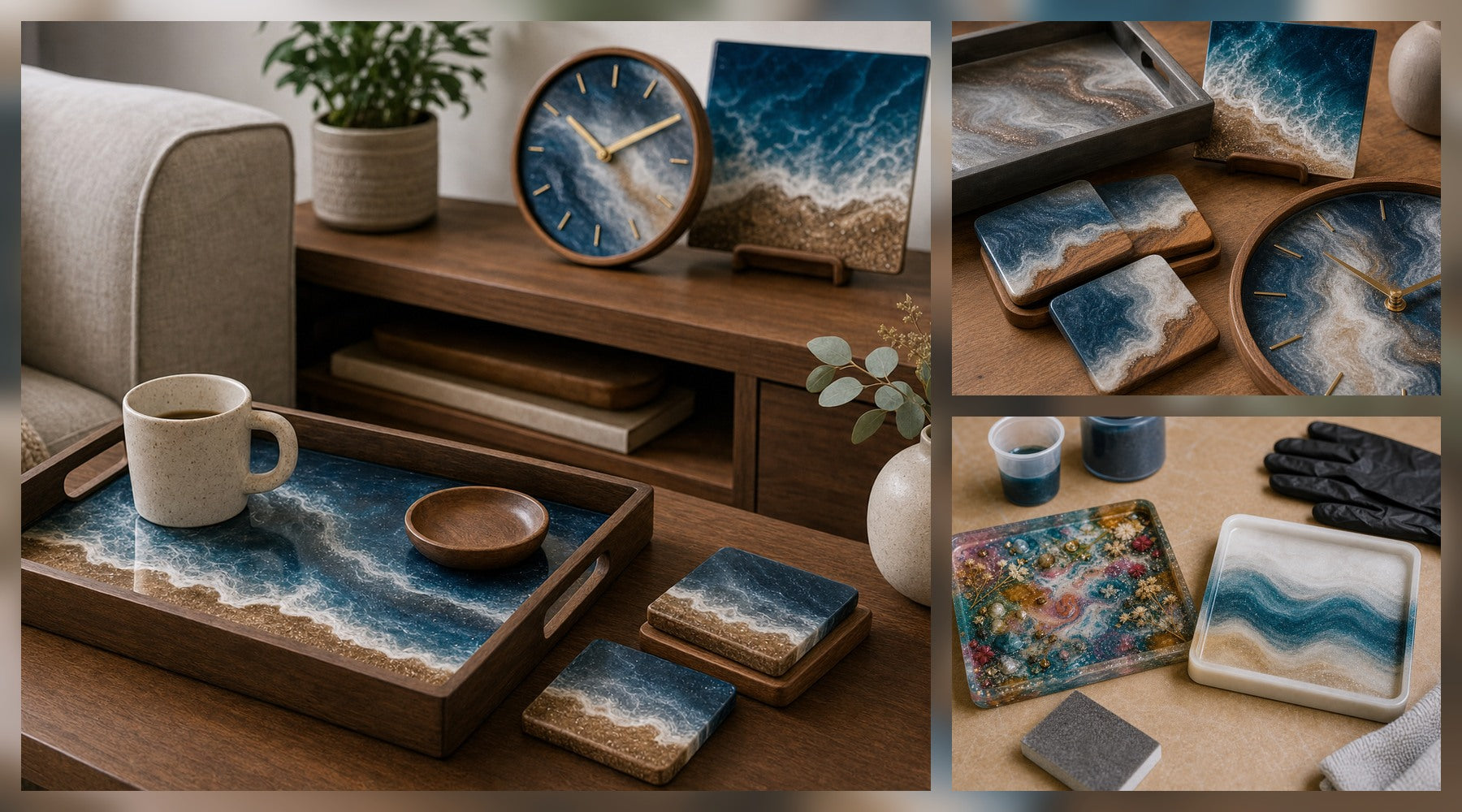 10 Handmade Resin Home Decor Ideas People Actually Save hero image for a Resin Society guide with realistic resin, epoxy, wood, tools, or finished project details.