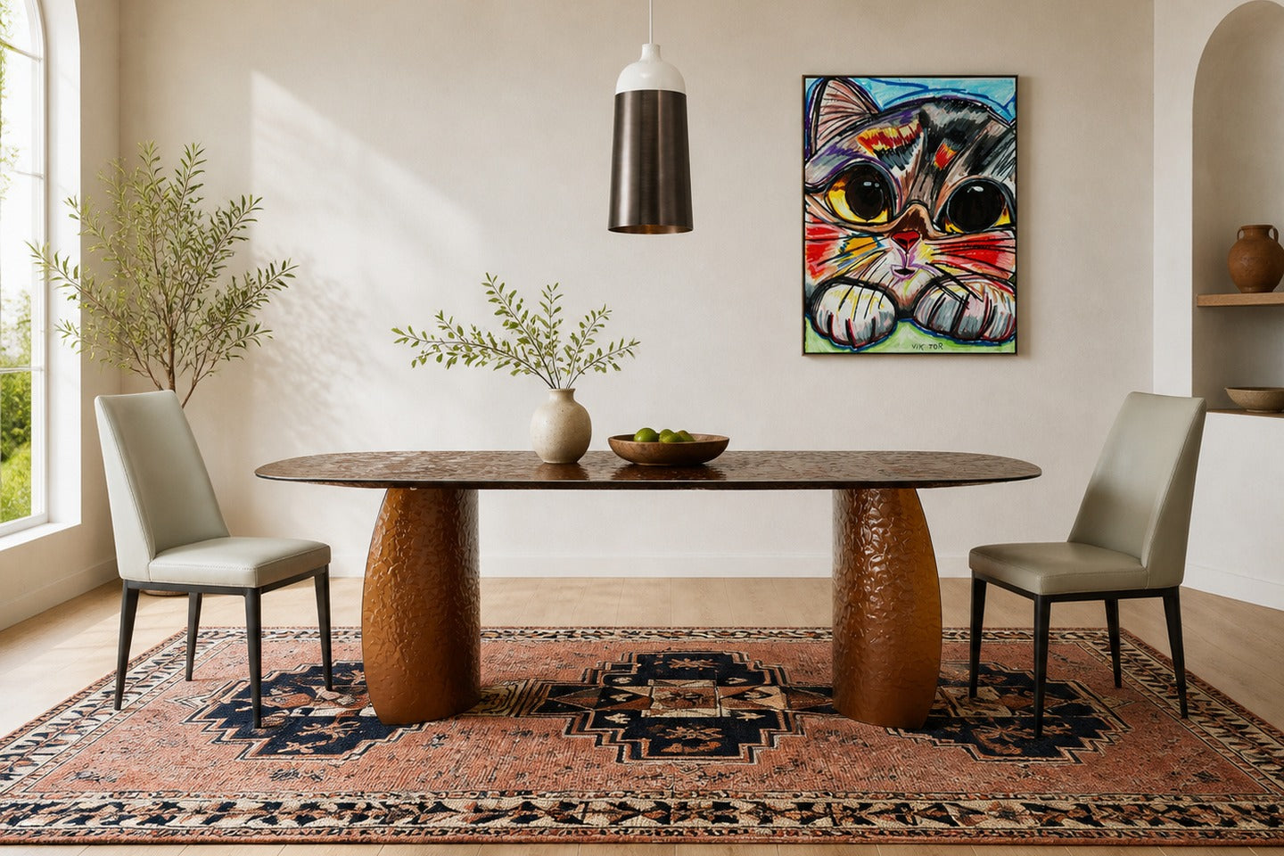 Measuring dining chair height for table with tape measure near chair and table