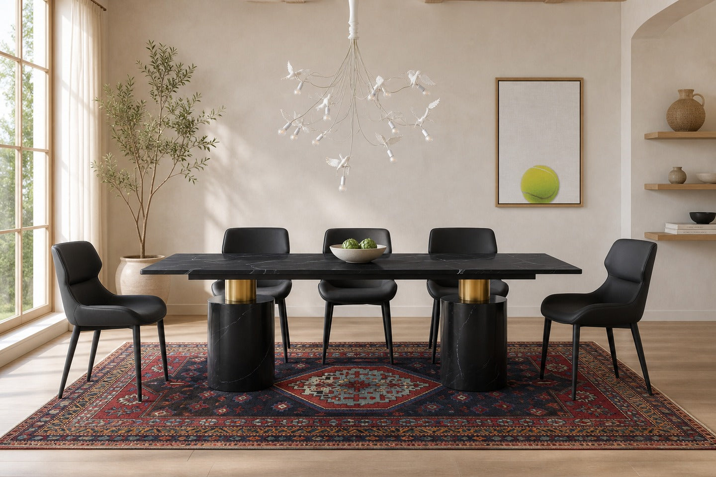 Three pendant lights over dining table showing spacing and alignment for how many pendant lights over dining table