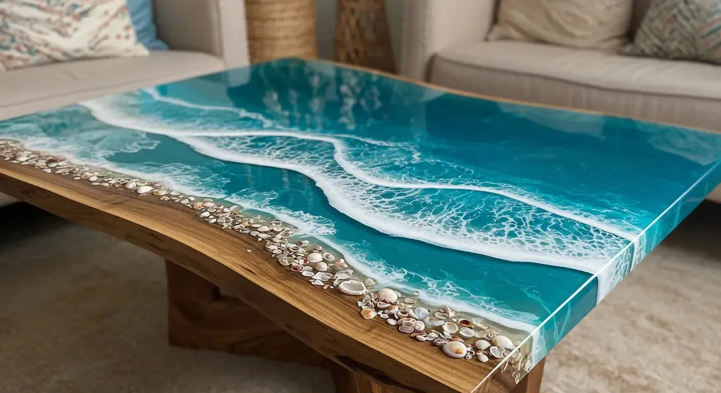 Finished epoxy coffee table ideas i would save before ordering one hero image showing epoxy resin and wood for epoxy coffee table i would, as a coffee.